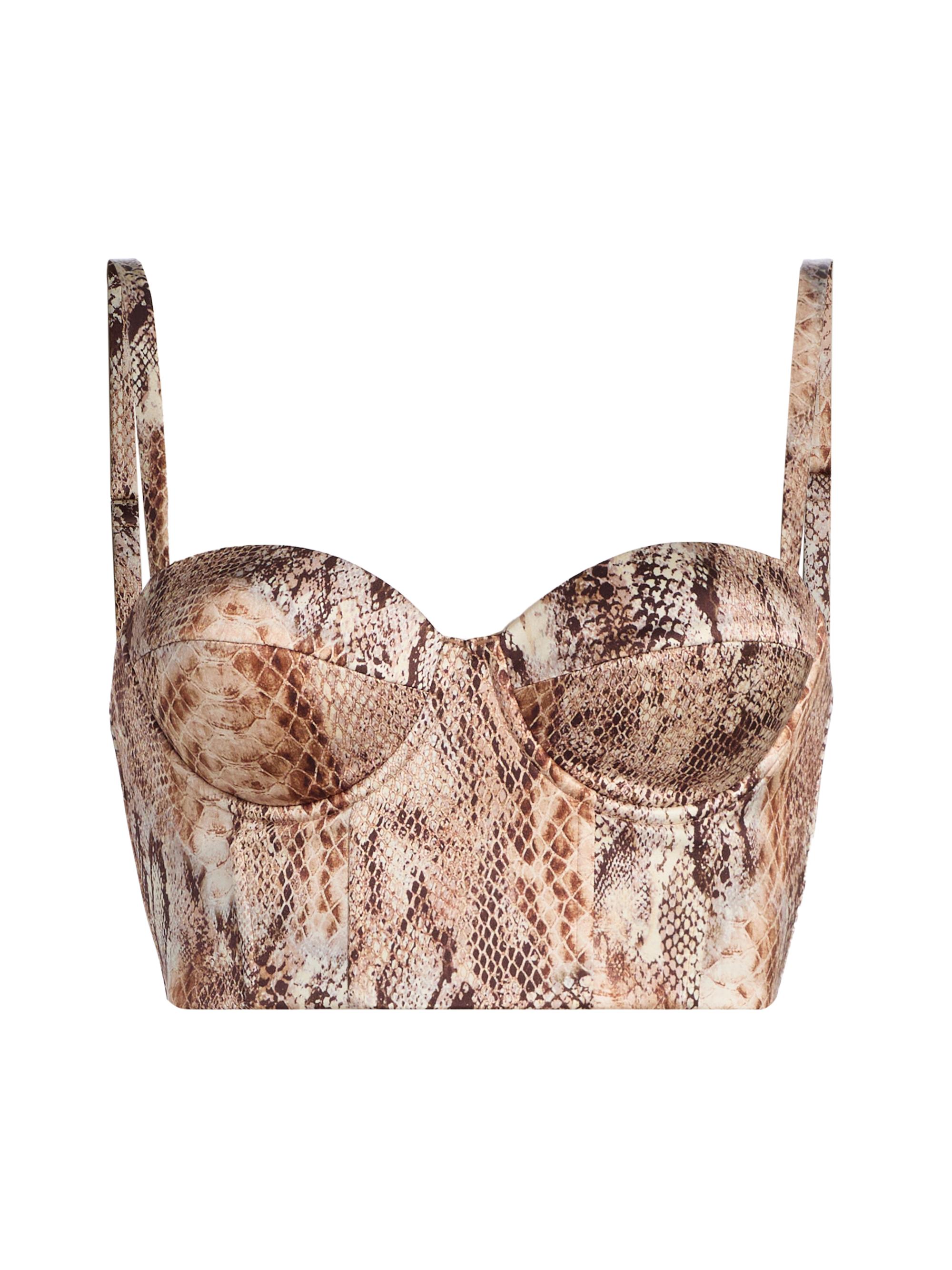 L'AGENCE Sonya Snake Print Silk Bralette | Saks Fifth Avenue