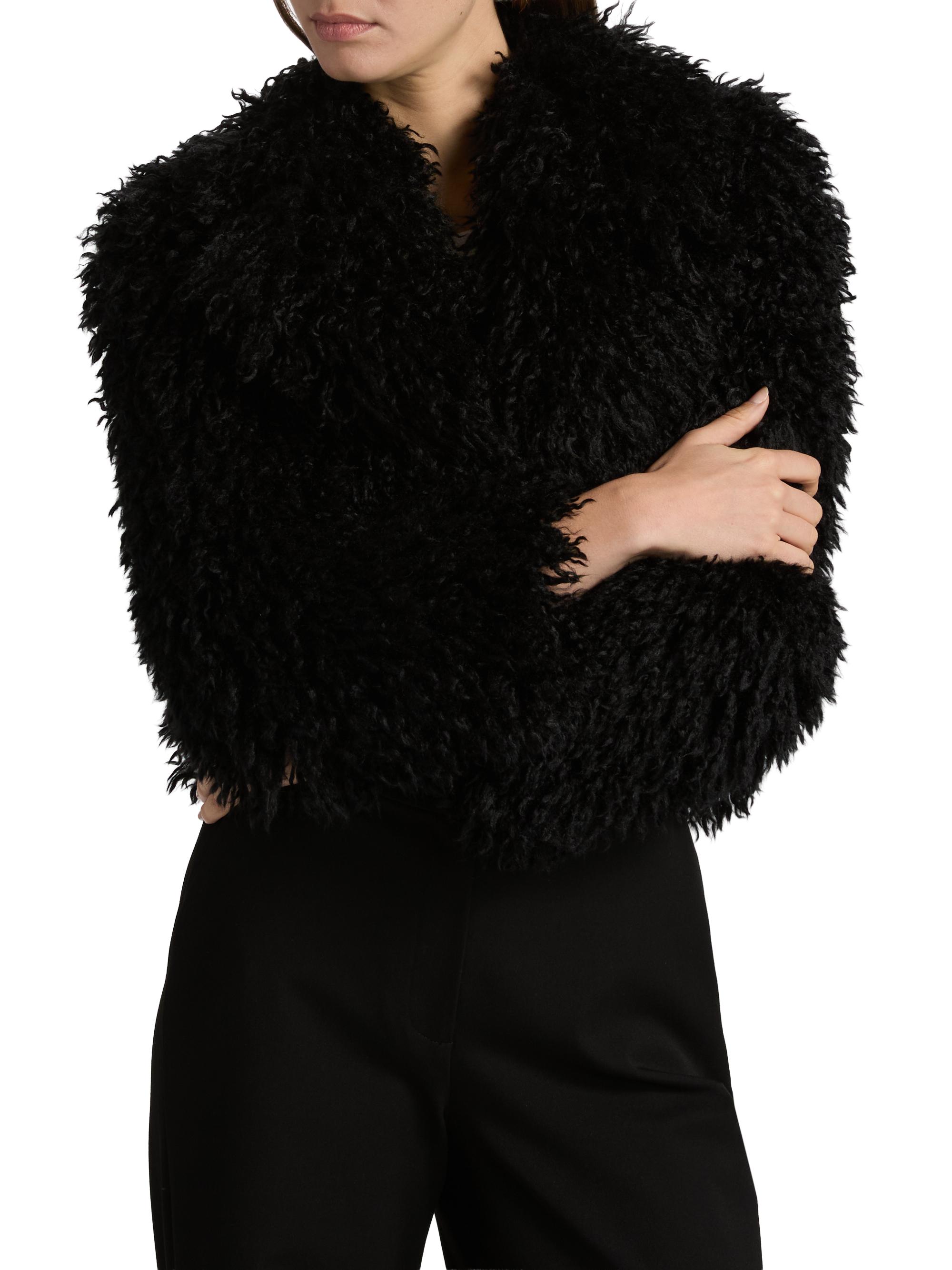 L'AGENCE Aura Faux-Fur Cropped Coat | Saks Fifth Avenue