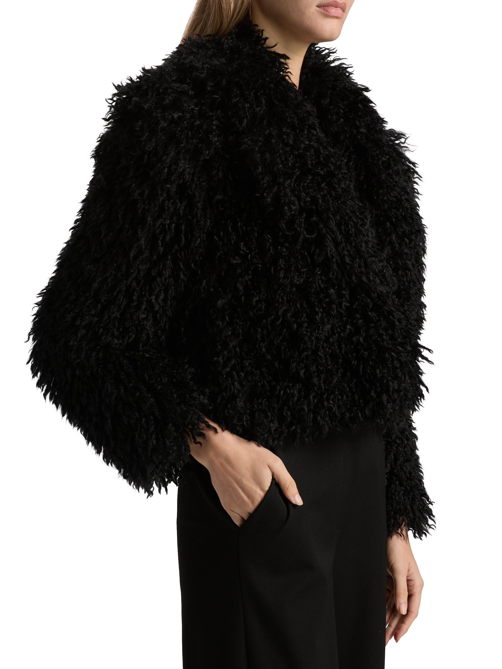 L'AGENCE Aura Faux-Fur Cropped Coat | Saks Fifth Avenue