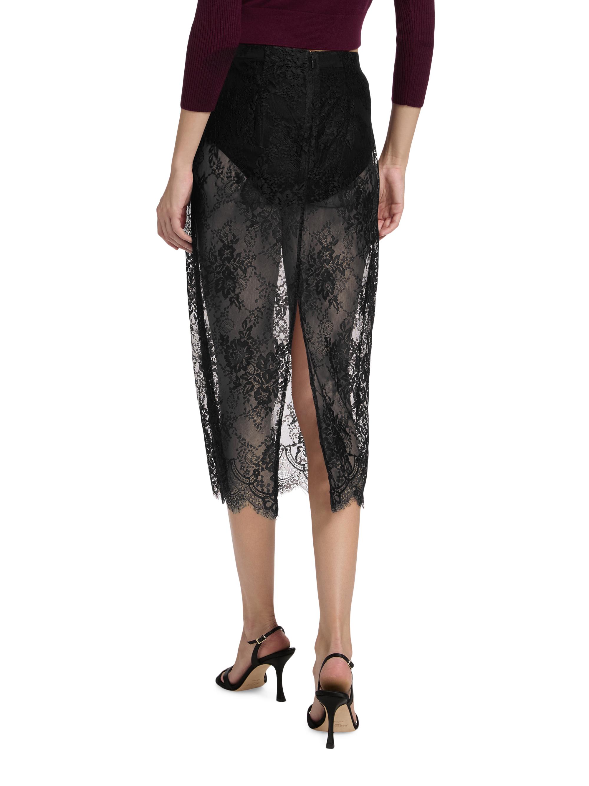 L'AGENCE Makena Sheer Floral Lace Pencil Skirt | Saks Fifth Avenue