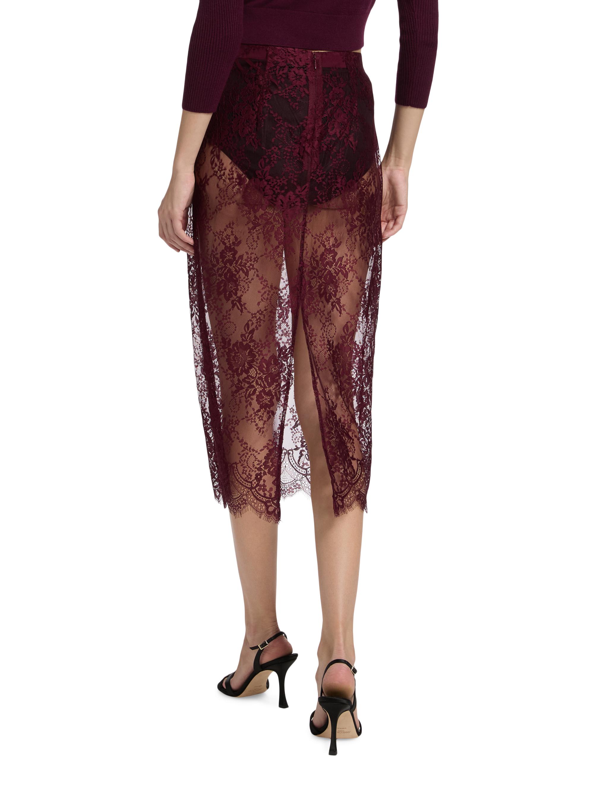 L'AGENCE Makena Sheer Floral Lace Pencil Skirt | Saks Fifth Avenue