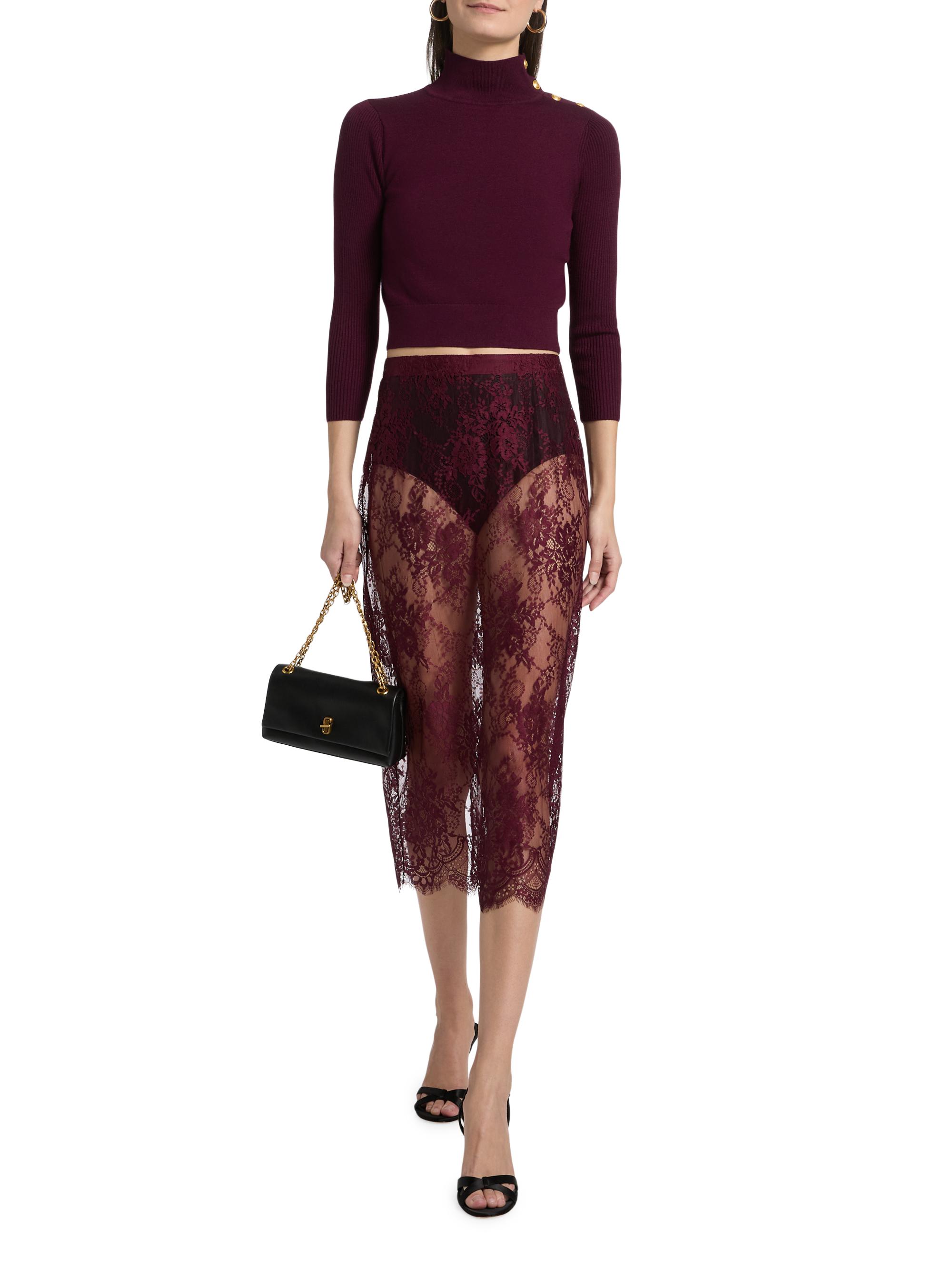 L'AGENCE Makena Sheer Floral Lace Pencil Skirt | Saks Fifth Avenue