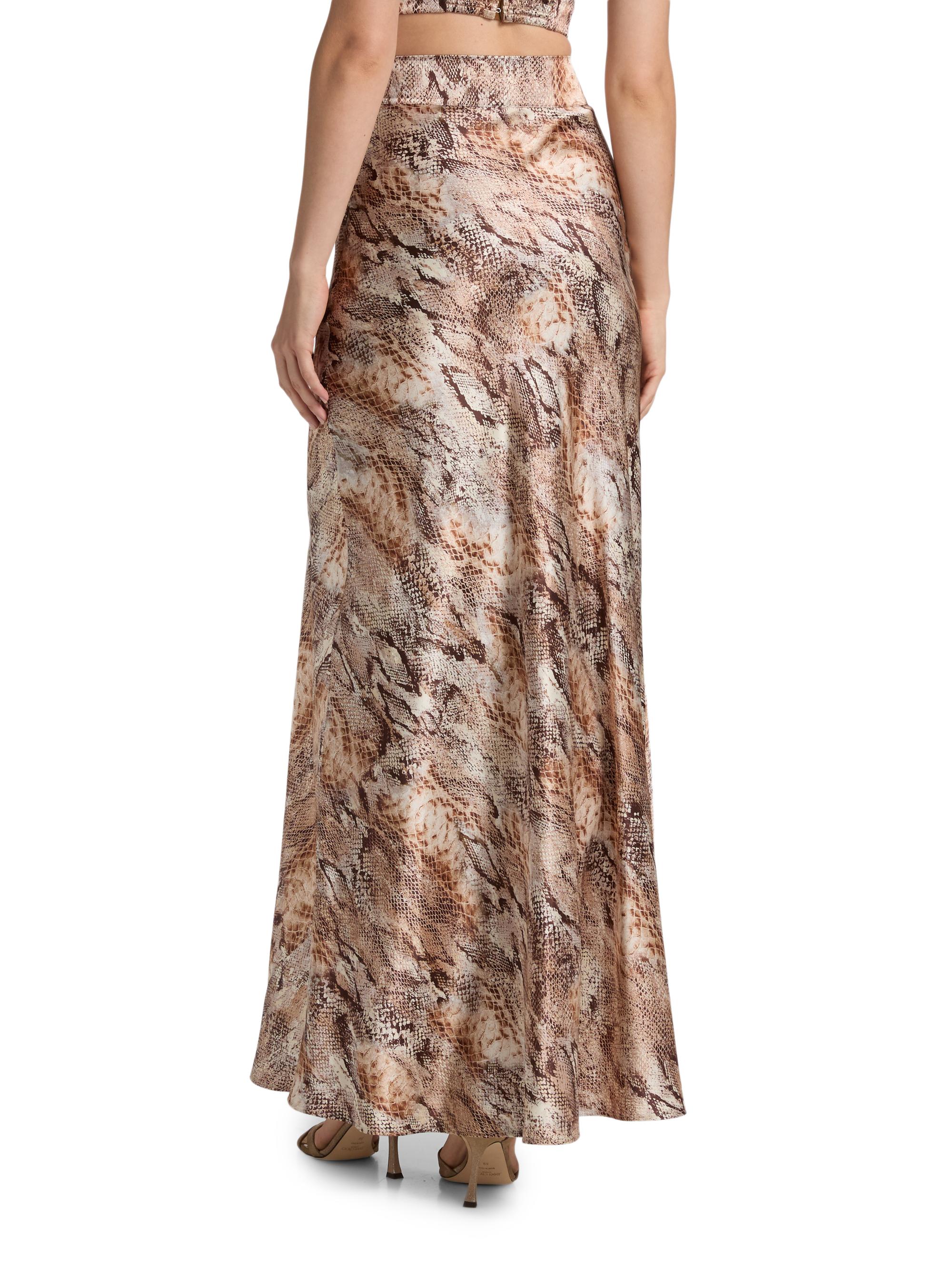 L'AGENCE Ryker Snake Print Silk Maxi Skirt | Saks Fifth Avenue
