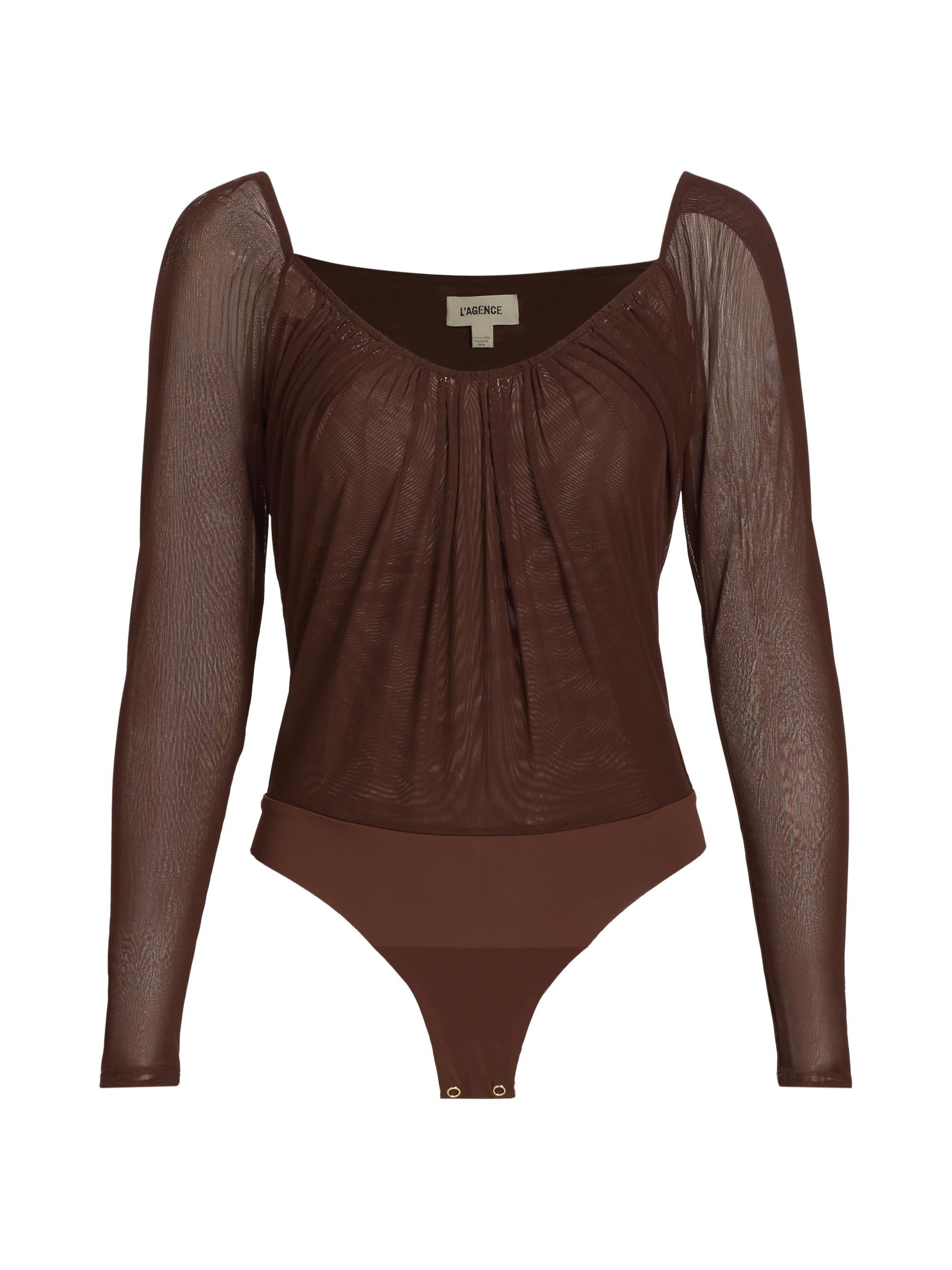 L'AGENCE Gelina Rusched Bodysuit | Saks Fifth Avenue