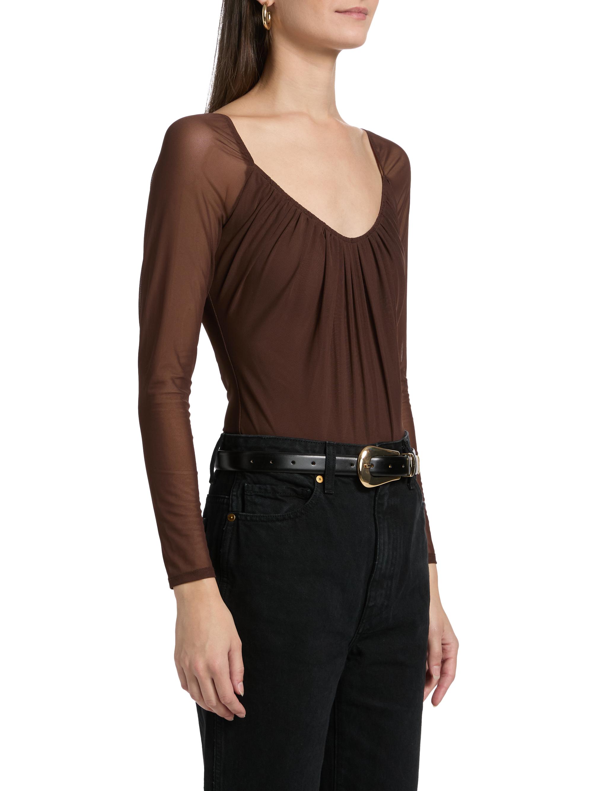 L'AGENCE Gwendolyn Sheer-Sleeve Bodysuit | Saks Fifth Avenue