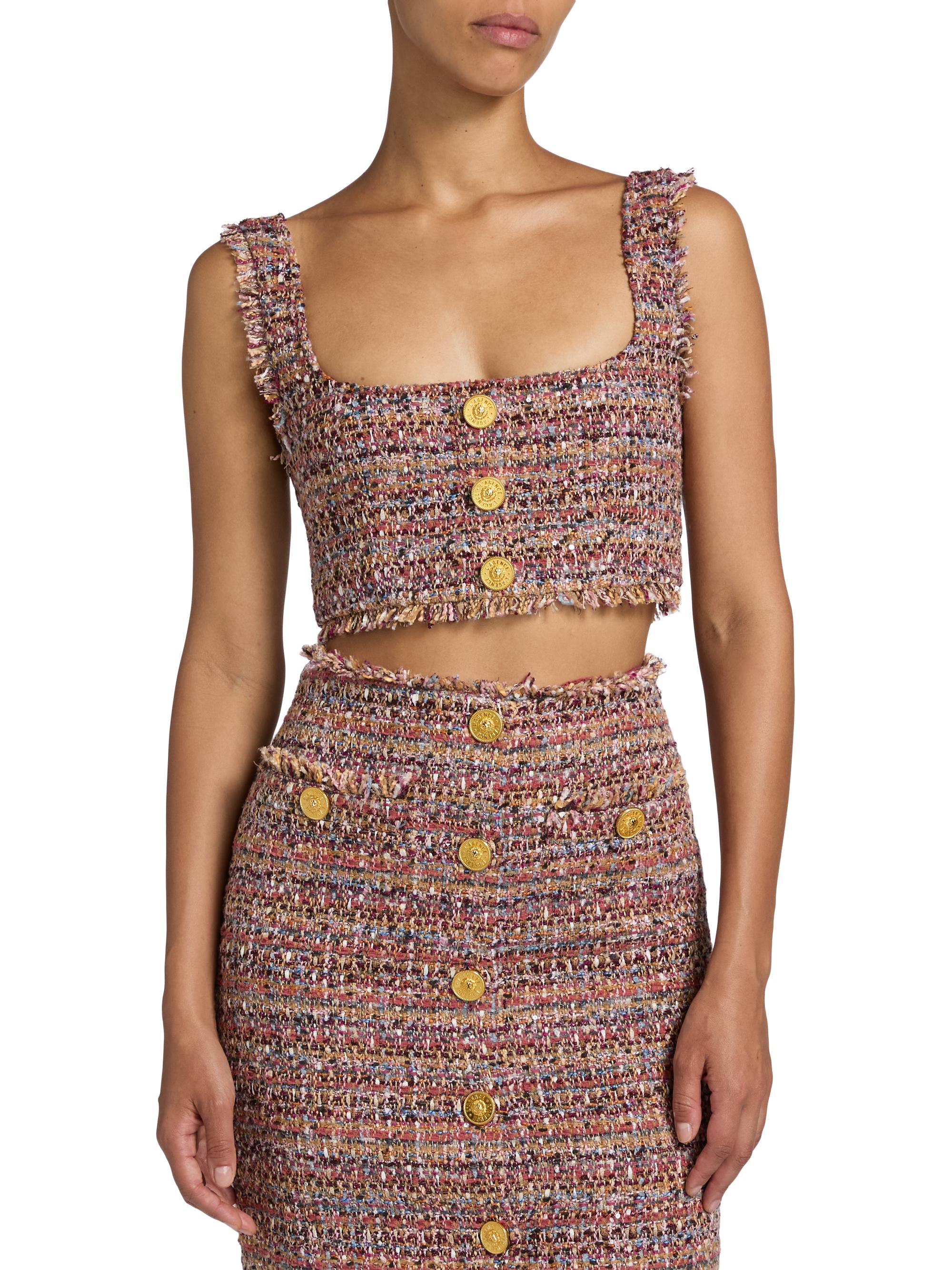 L'AGENCE Maylin Tweed Bralette Top | Saks Fifth Avenue