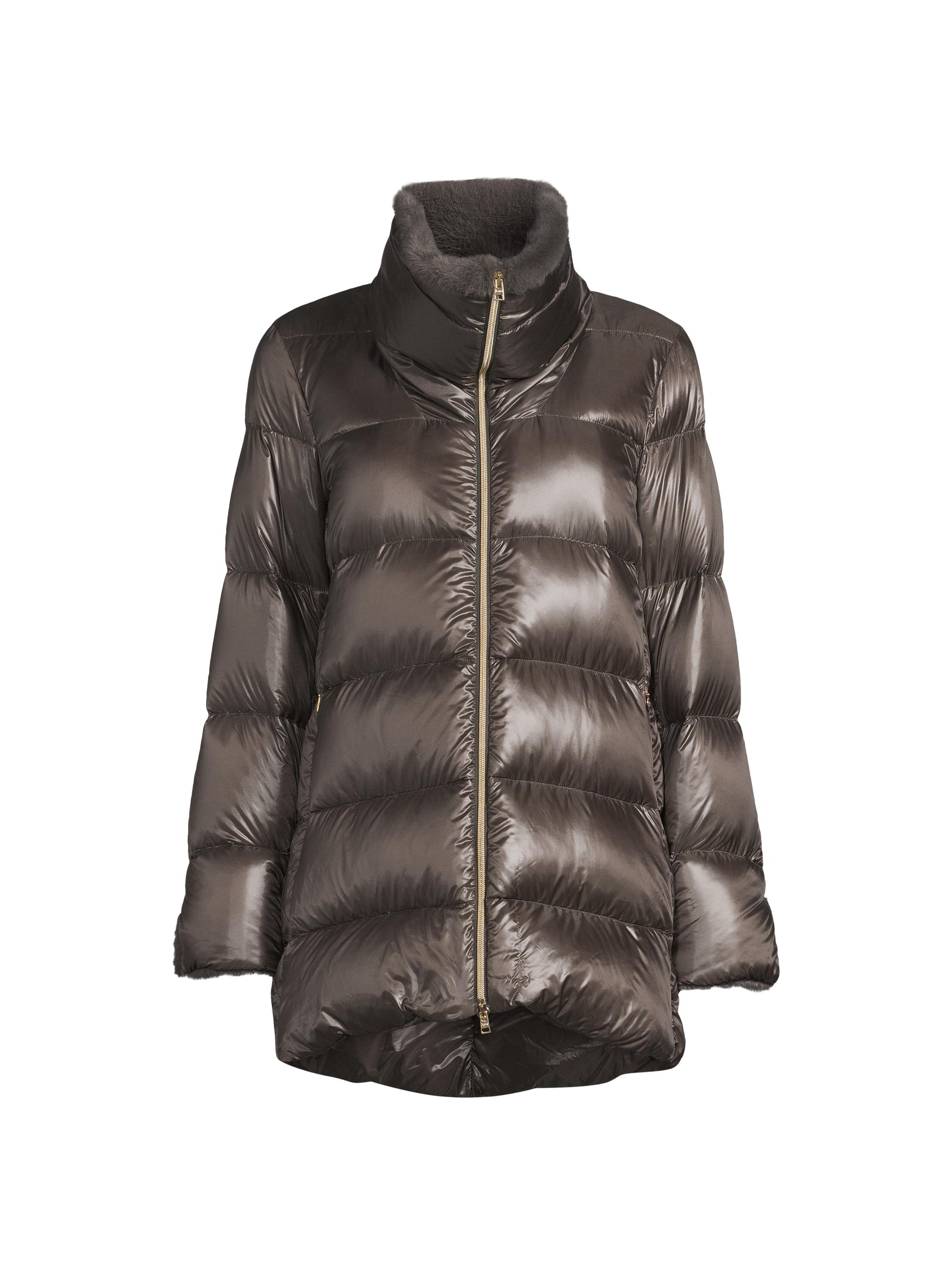 Herno Women's Ultralight Quilted Faux Fur-Trim Down Coat - Antracite