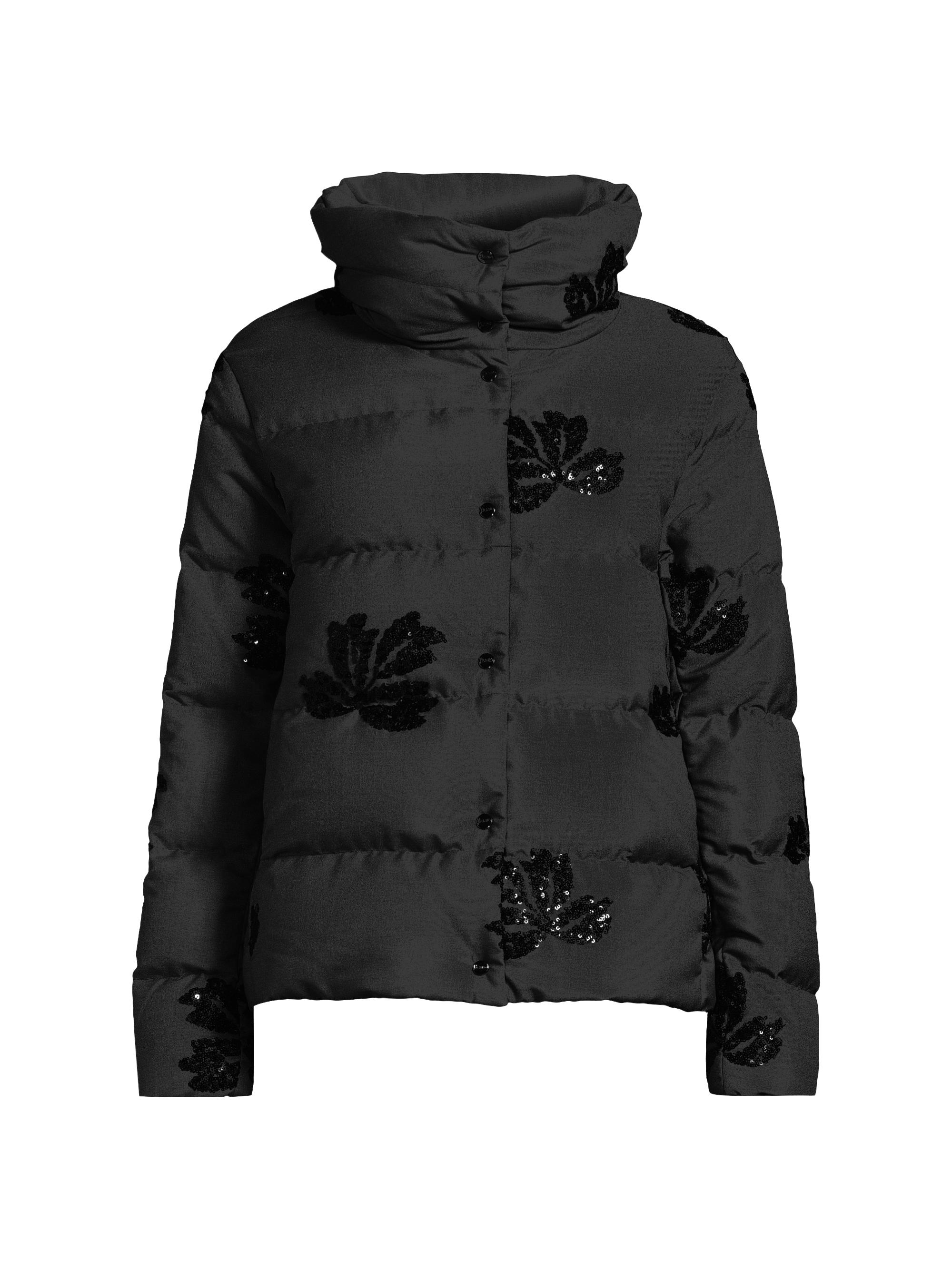 Herno Women's Sequin Appliqué Down Jacket - Nero
