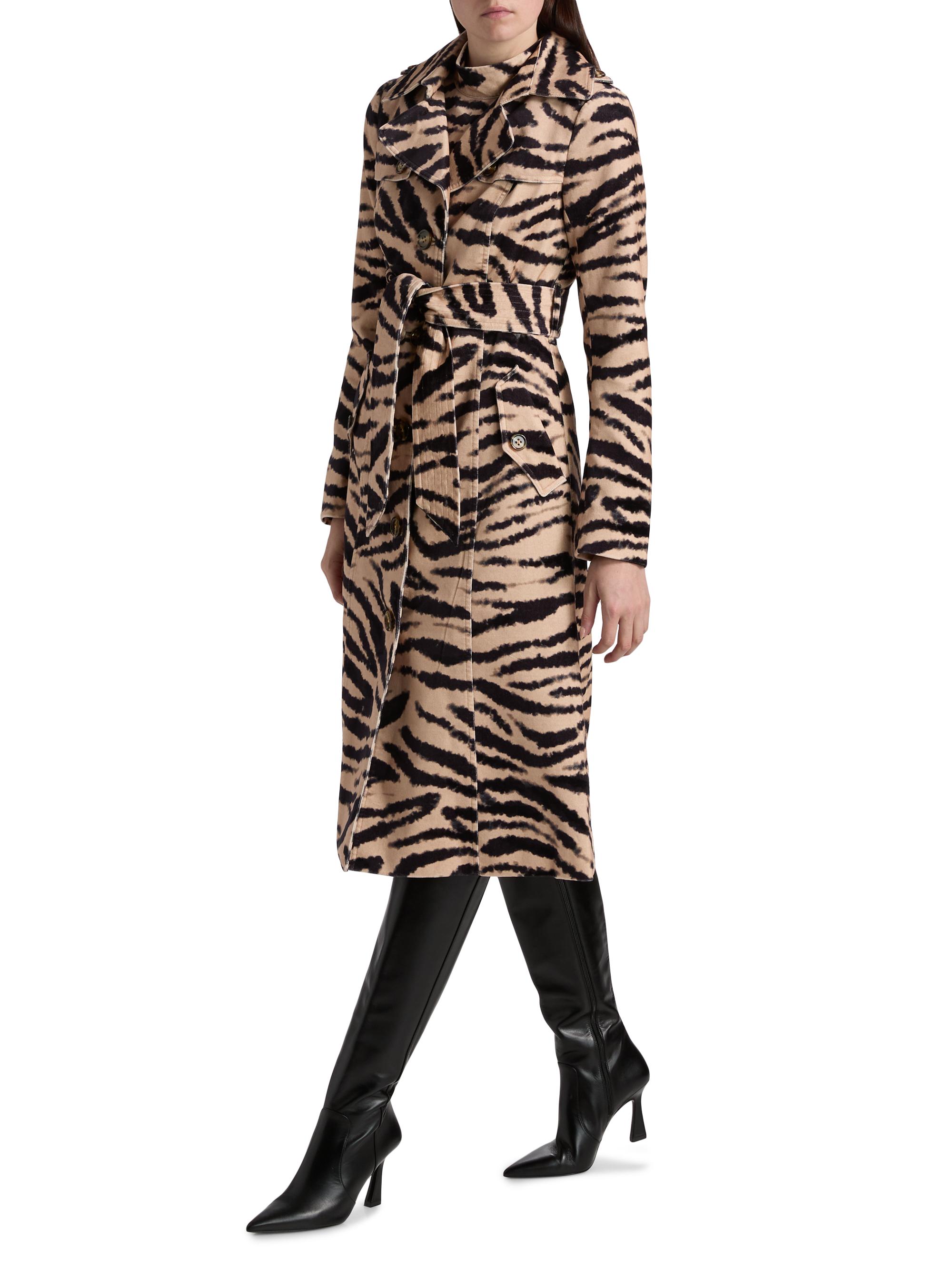 Cara Cara Karlie Zebra-Print Trench Coat | Saks Fifth Avenue