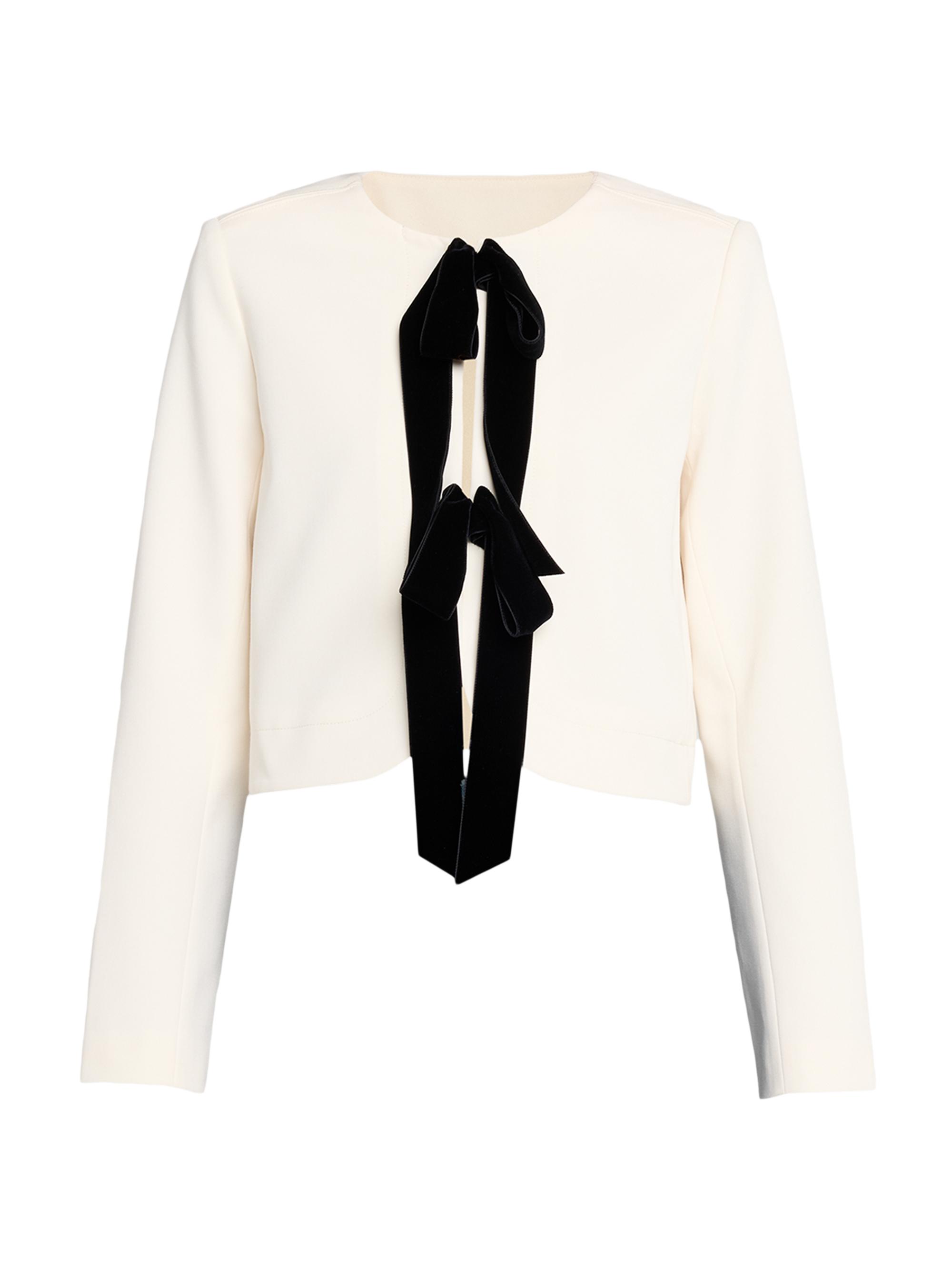 Tanya Taylor Women's Viola Gabardine Tie-Front Jacket - Cream