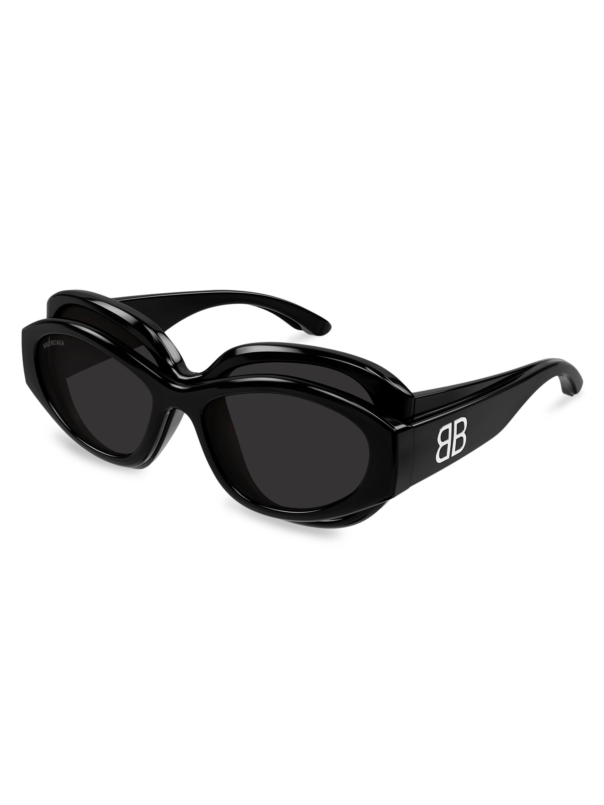 BALENCIAGA ブラック　ザシティー Balenciaga Casino 55MM Oval Sunglasses | Saks Fifth Avenue