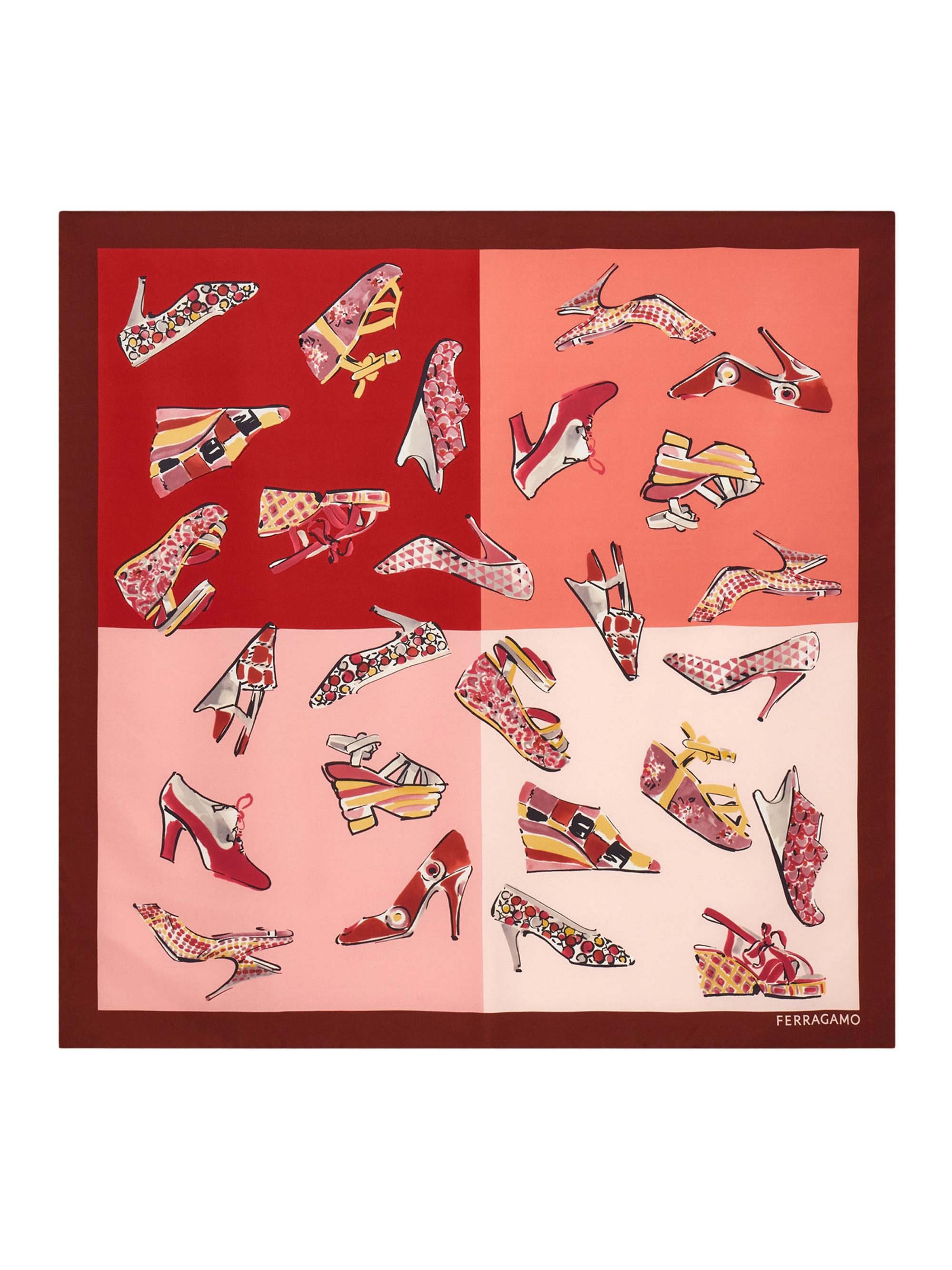 FERRAGAMO Women's Printed Silk Scarf - Washed Denim Navy