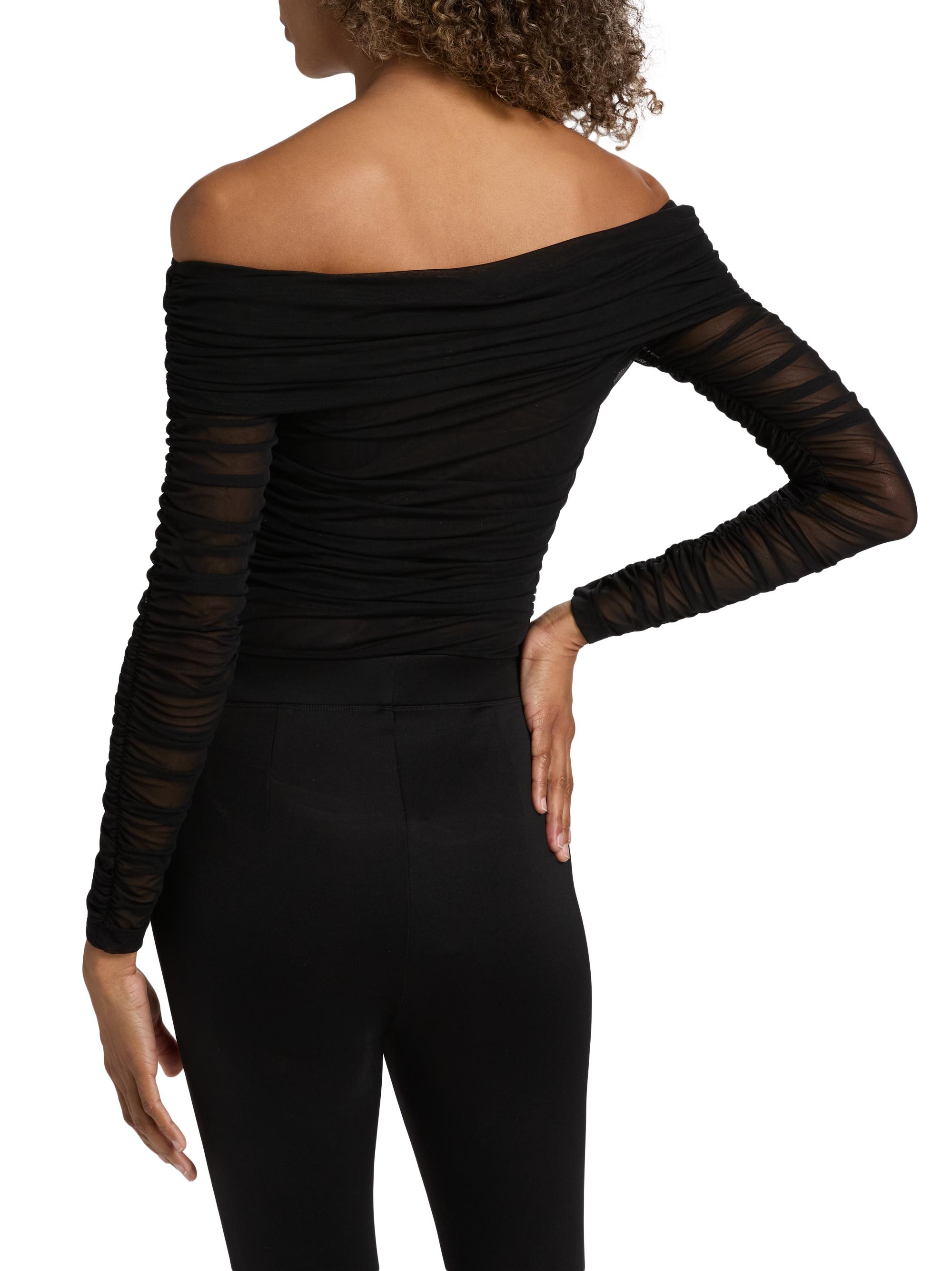 L'AGENCE Poppie Gathered Off-The-Shoulder Bodysuit | Saks Fifth Avenue