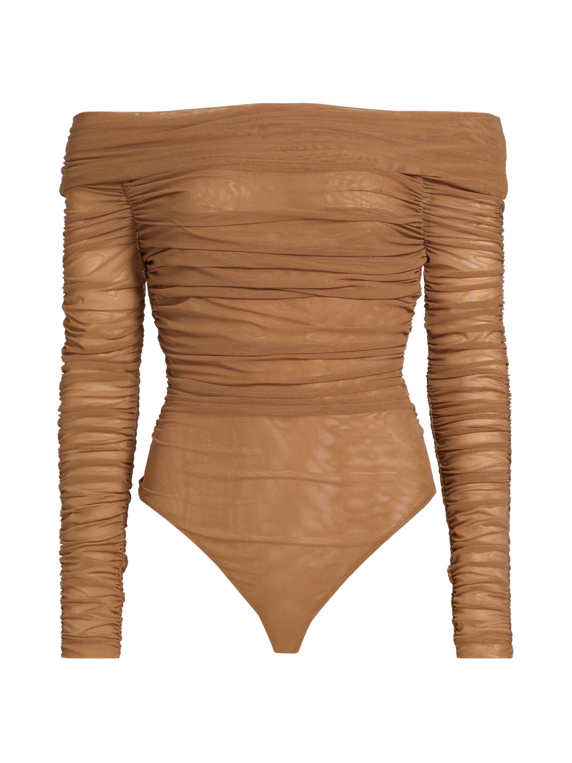 L'AGENCE Poppie Gathered Off-The-Shoulder Bodysuit | Saks Fifth Avenue