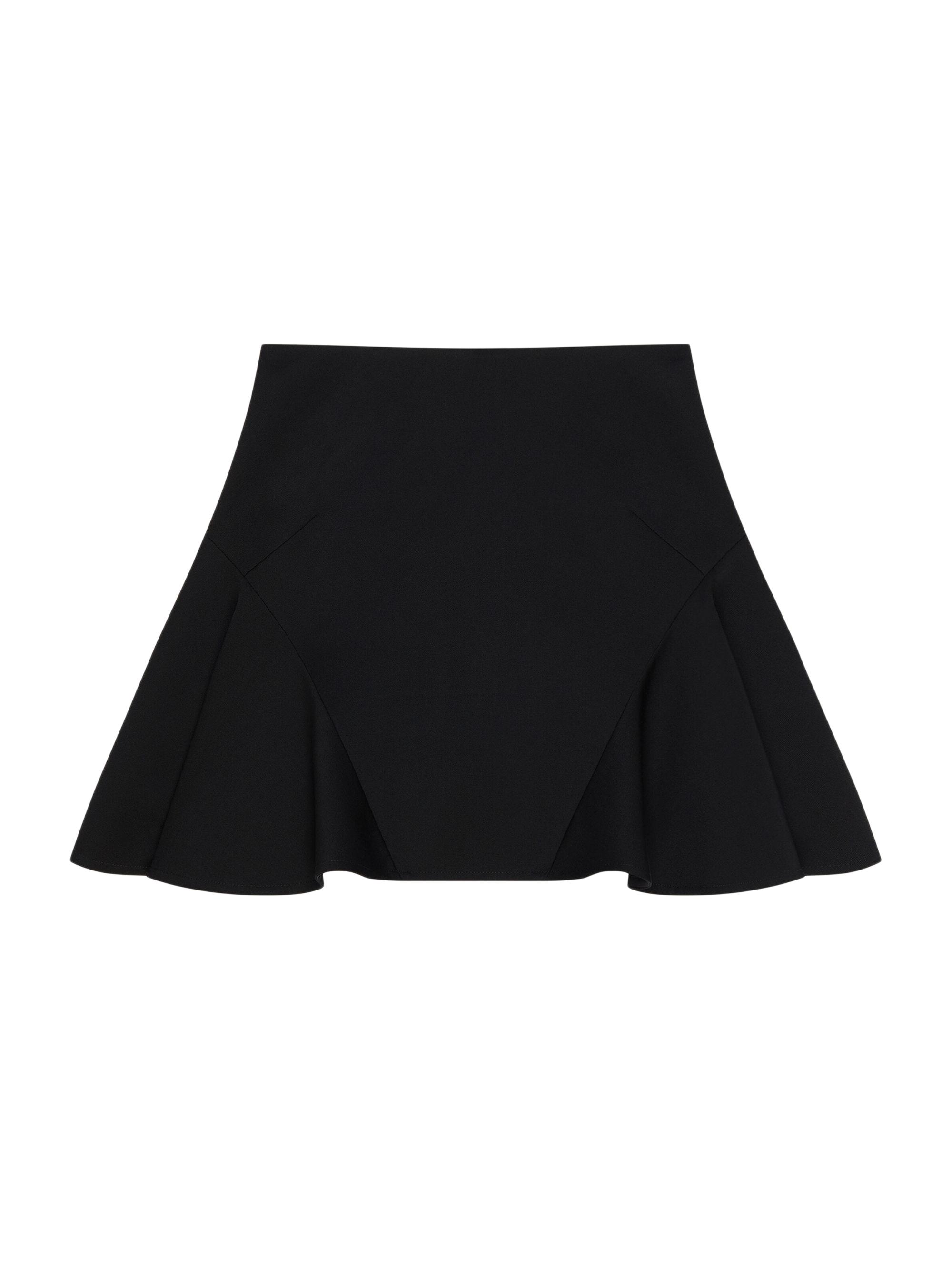 Givenchy Women's Ruffled Mini Skirt in Wool - Black