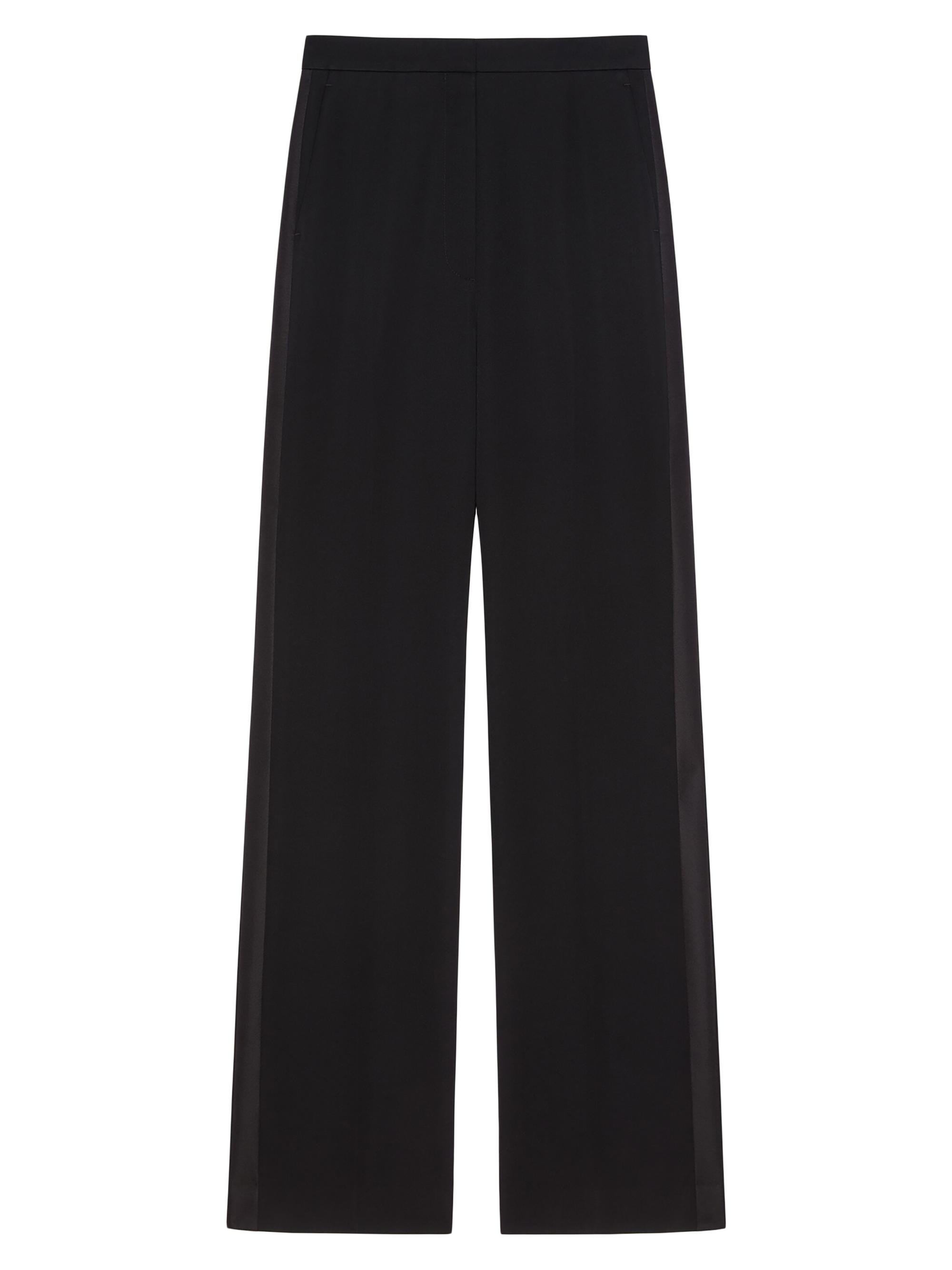 Givenchy Women's Tailored Cigarette Pants in Wool with Satin Bands - Black