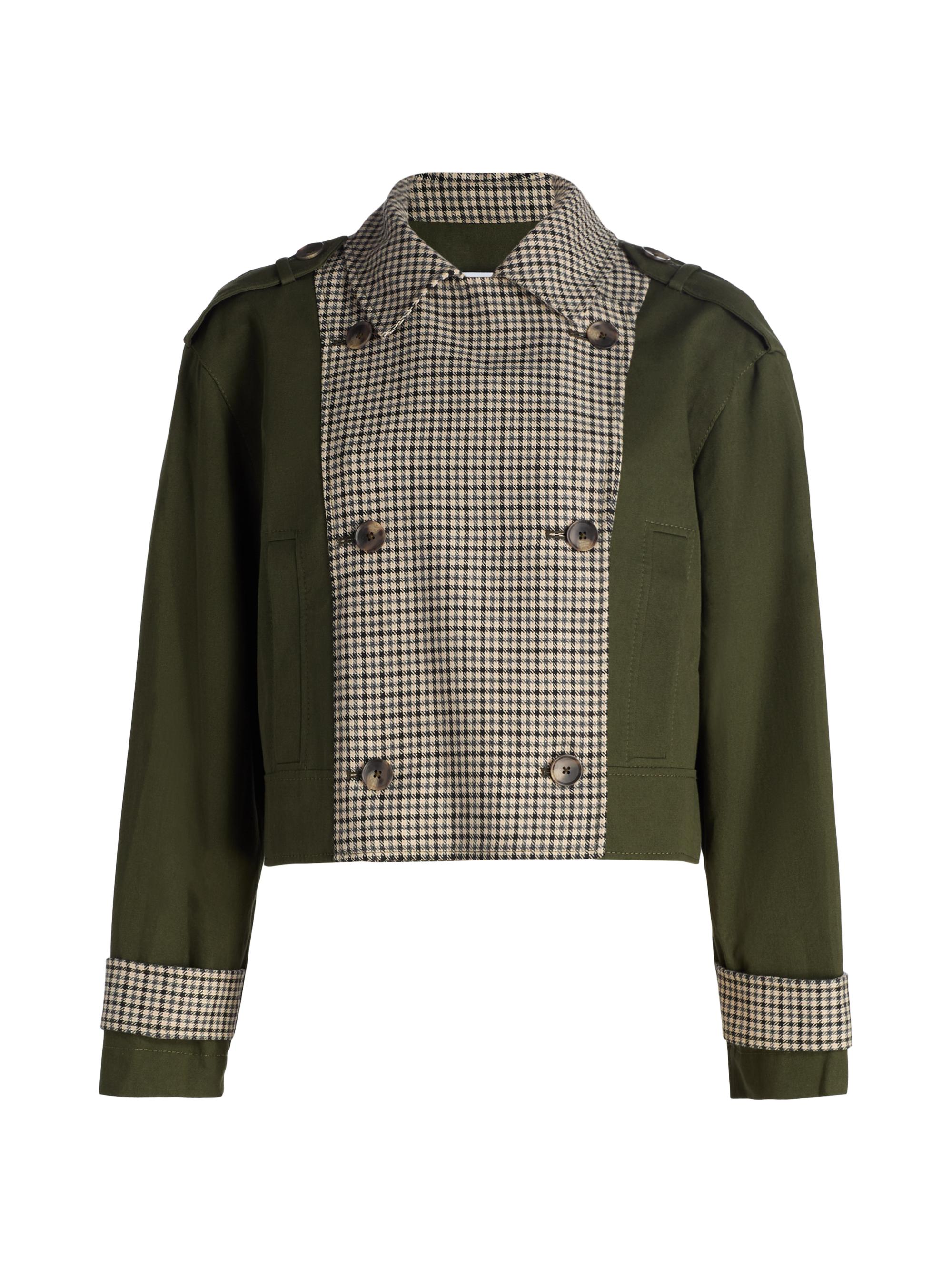 Tanya Taylor Women's Walton Gingham Cotton Double-Breasted Jacket - Army Check Multi