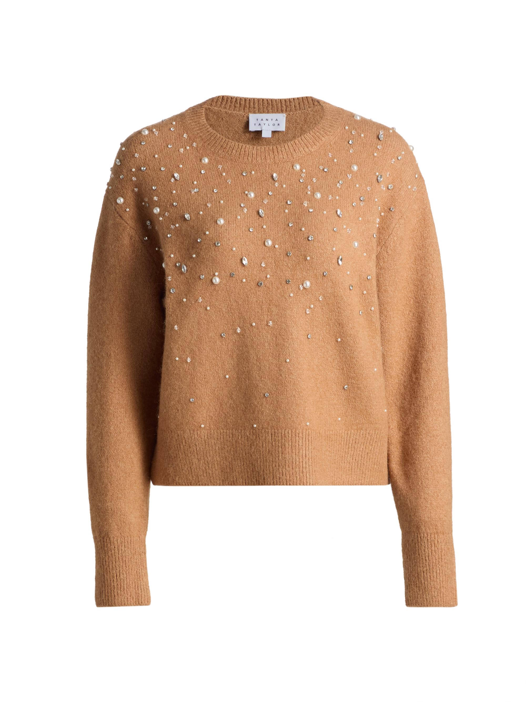 Tanya Taylor Women's Lexia Embellished Sweater - Camel