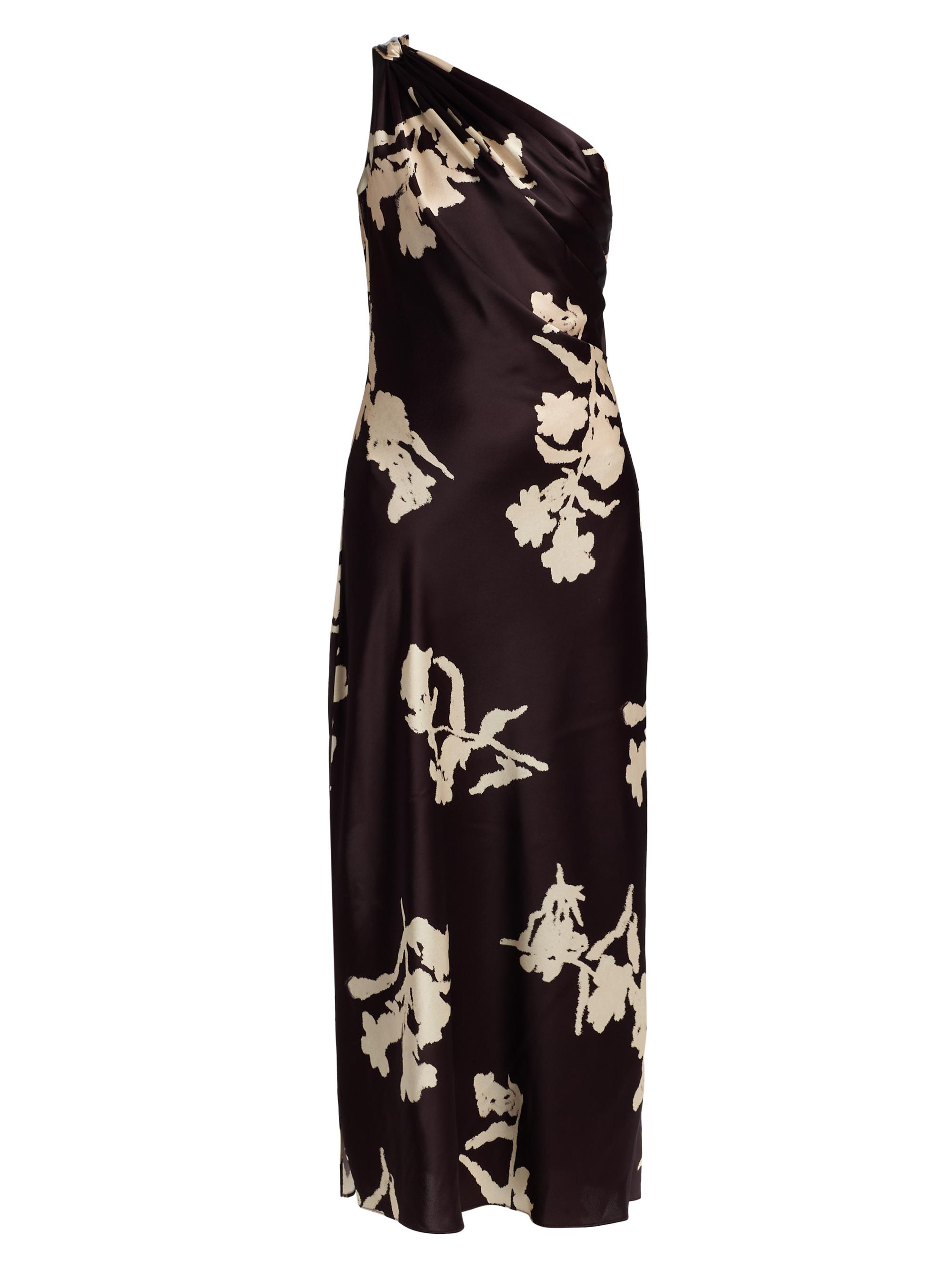 Tanya Taylor Women's Stassi Floral One-Shoulder Maxi Dress - Dark Fig Cream Multi