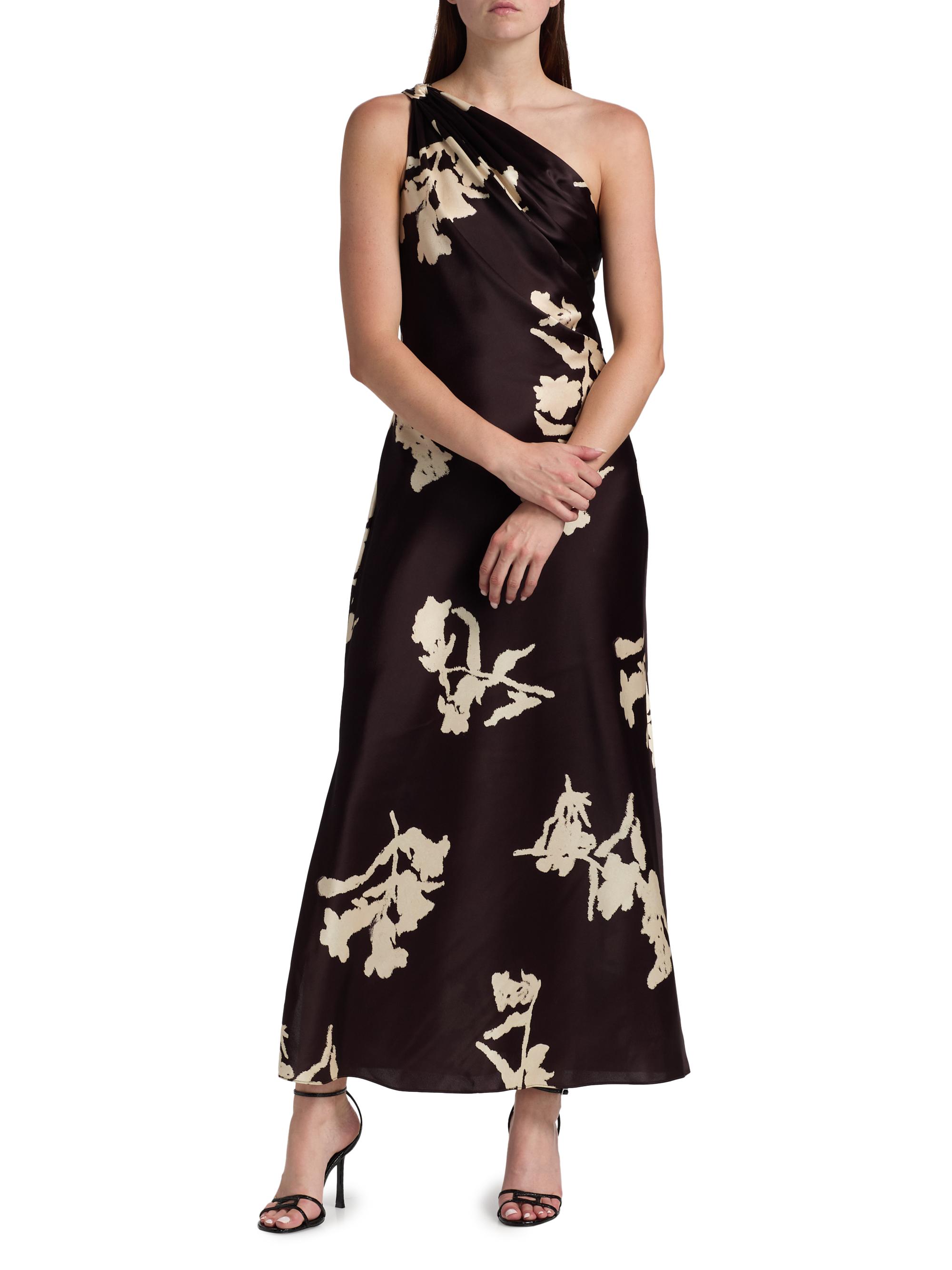 lennox formal one shoulder satin mini dress Shannon One Shoulder Dress, in Champagne Luxe Satin, Size: Large | Show Me Your Mumu main image 1