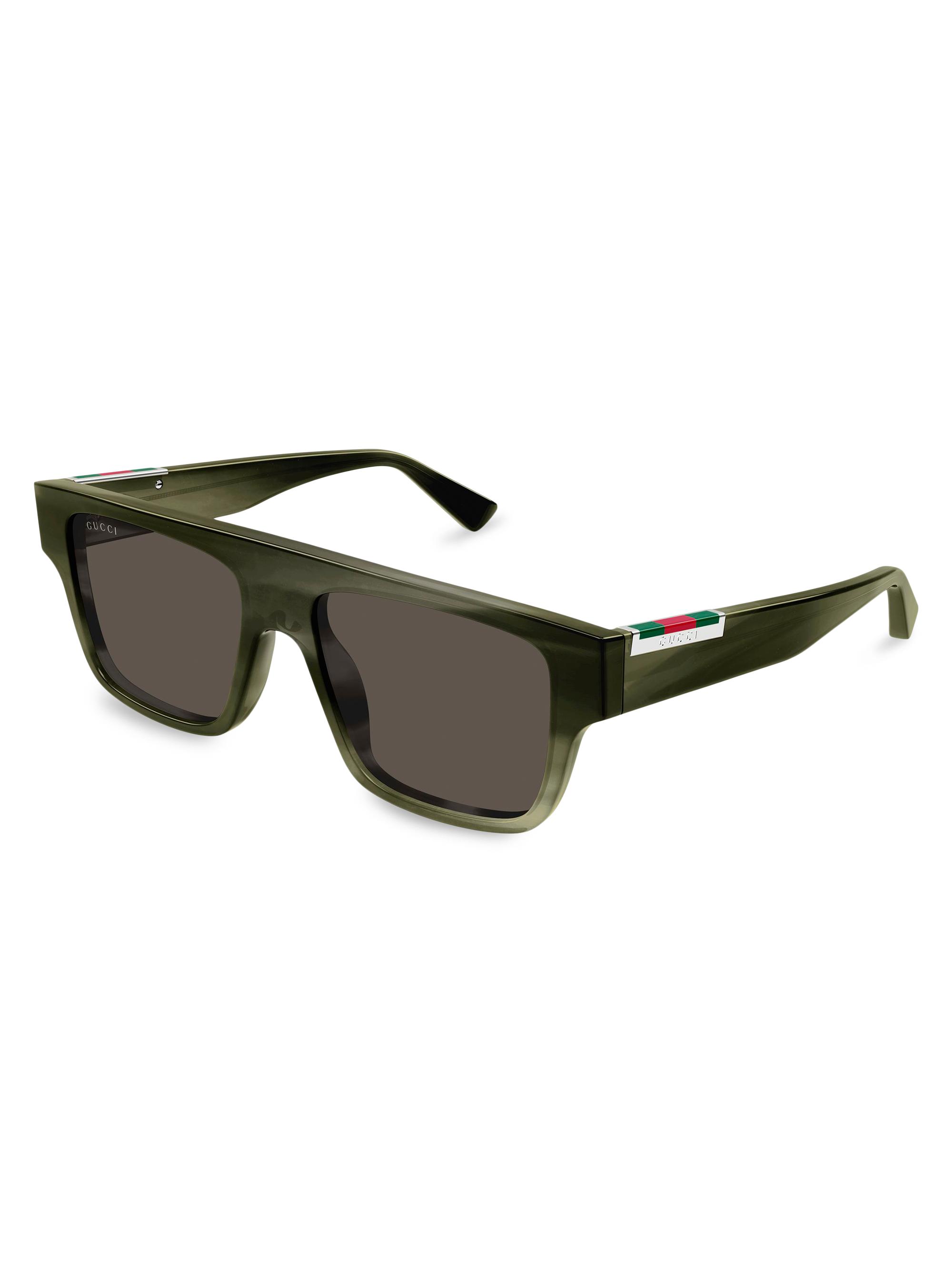 Gucci Oblique 52MM Square Sunglasses | Saks Fifth Avenue