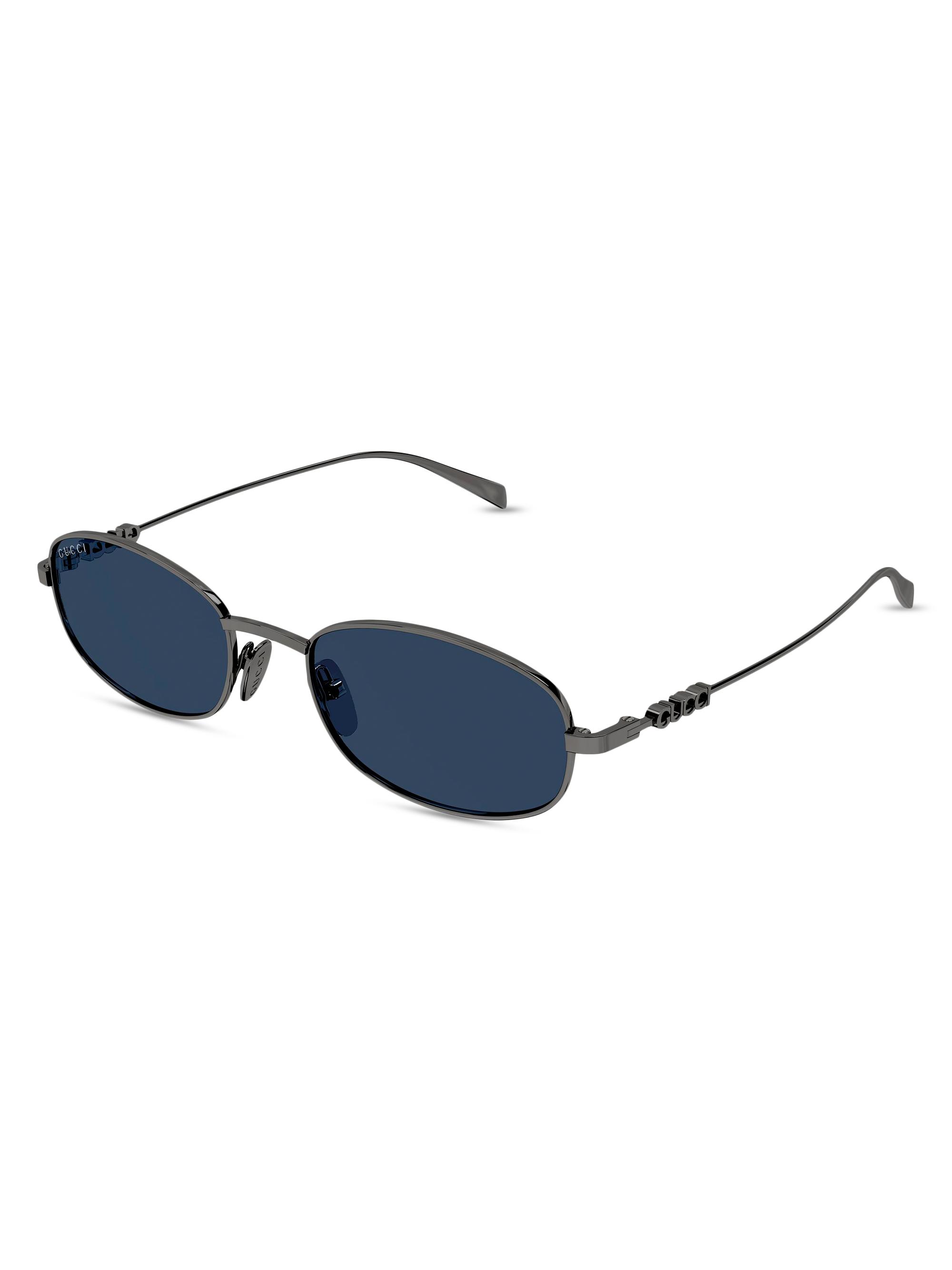 Gucci Men's  Block 54MM Oval Sunglasses - Ruthenium