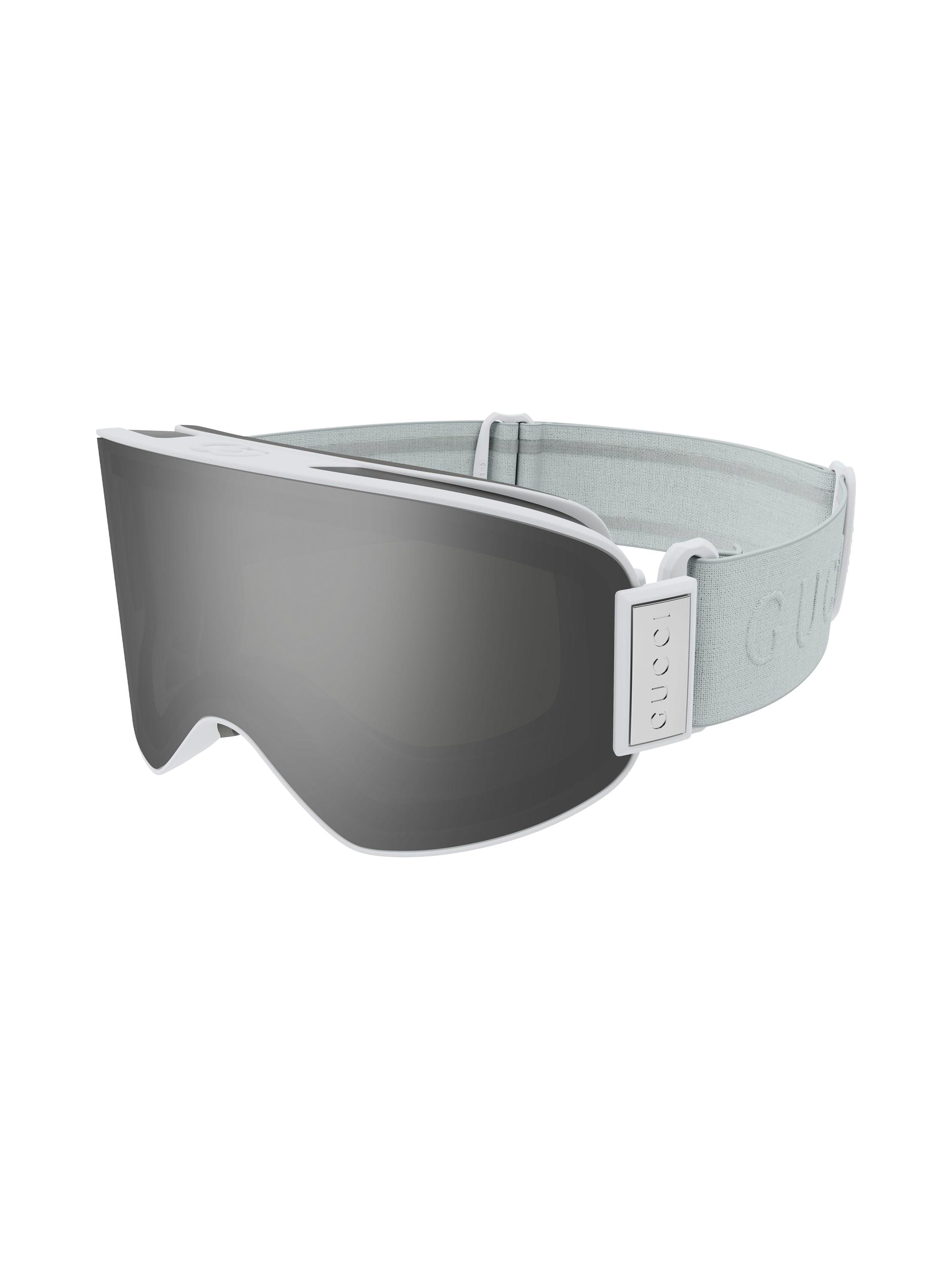 Gucci Men's Ski Mask 99MM Logo-Detail Goggles - White Smoke