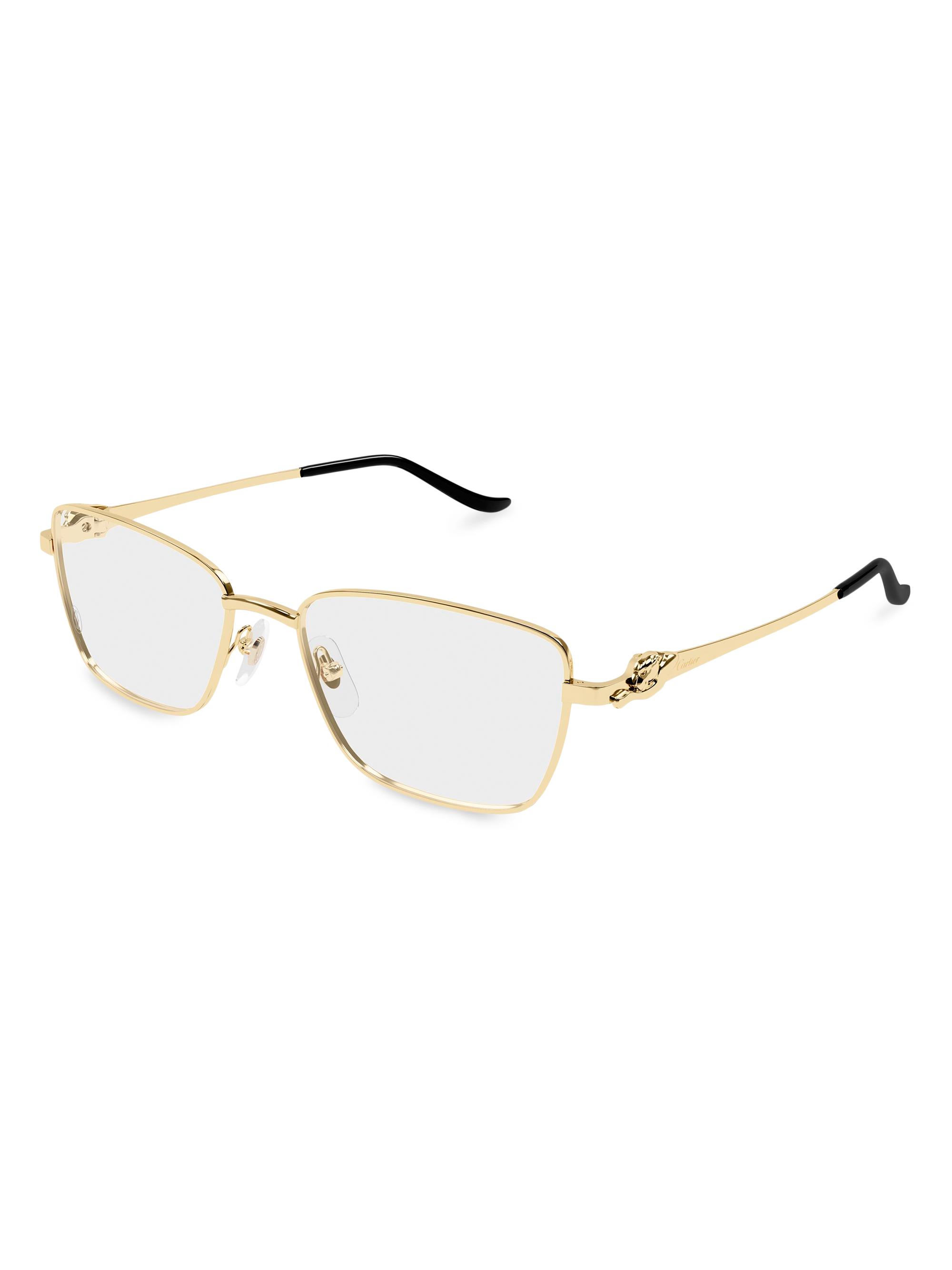 Cartier Women's Panthére Classic 55MM Cat-Eye Optical Eyeglasses - Gold White