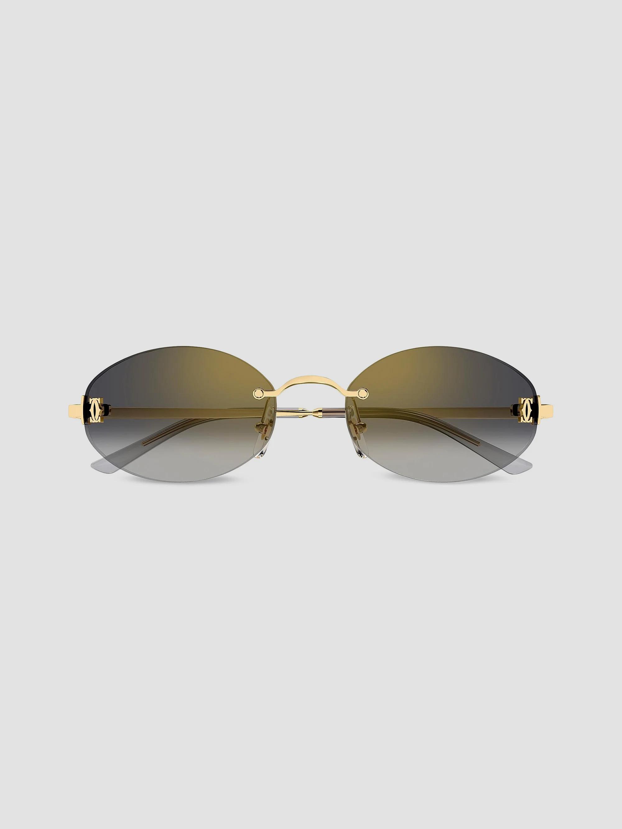 Cartier C de Cartier Two Bridge Sunglasses Gold Black Demo Lens Eyewear 0400024228462_GOLDBLACK?wid=  main image 4