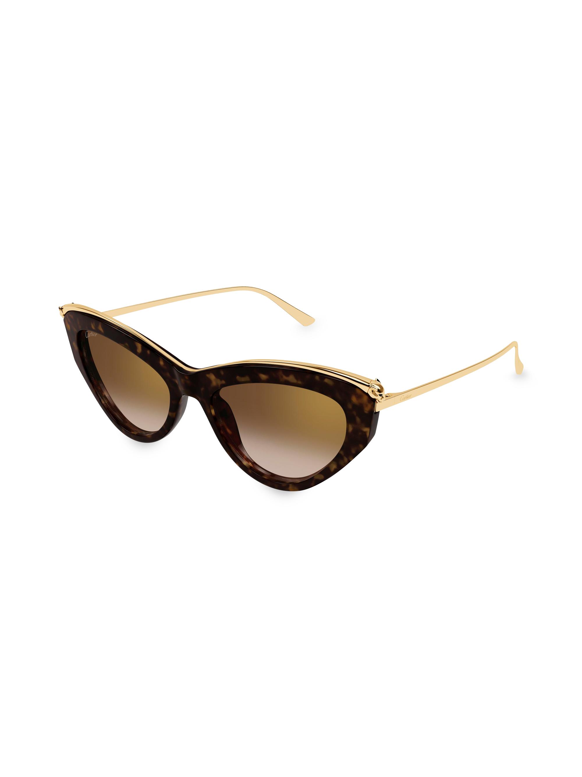 Cartier Women's Panthère Classic 55MM Cat-Eye Sunglasses - Gold Brown