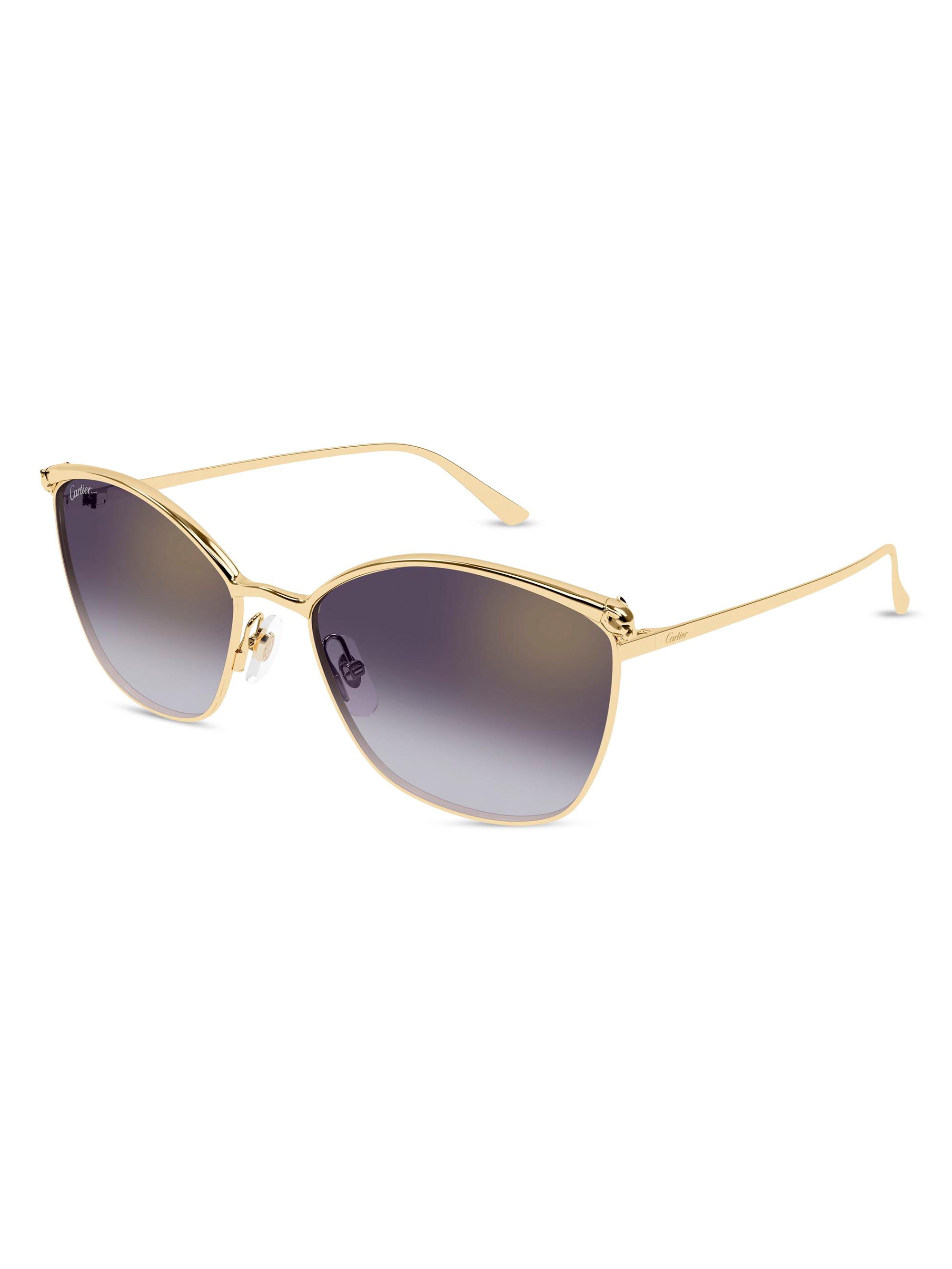 Cartier Women's Panthère Classic 59MM Cat-Eye Sunglasses - Gold Violet
