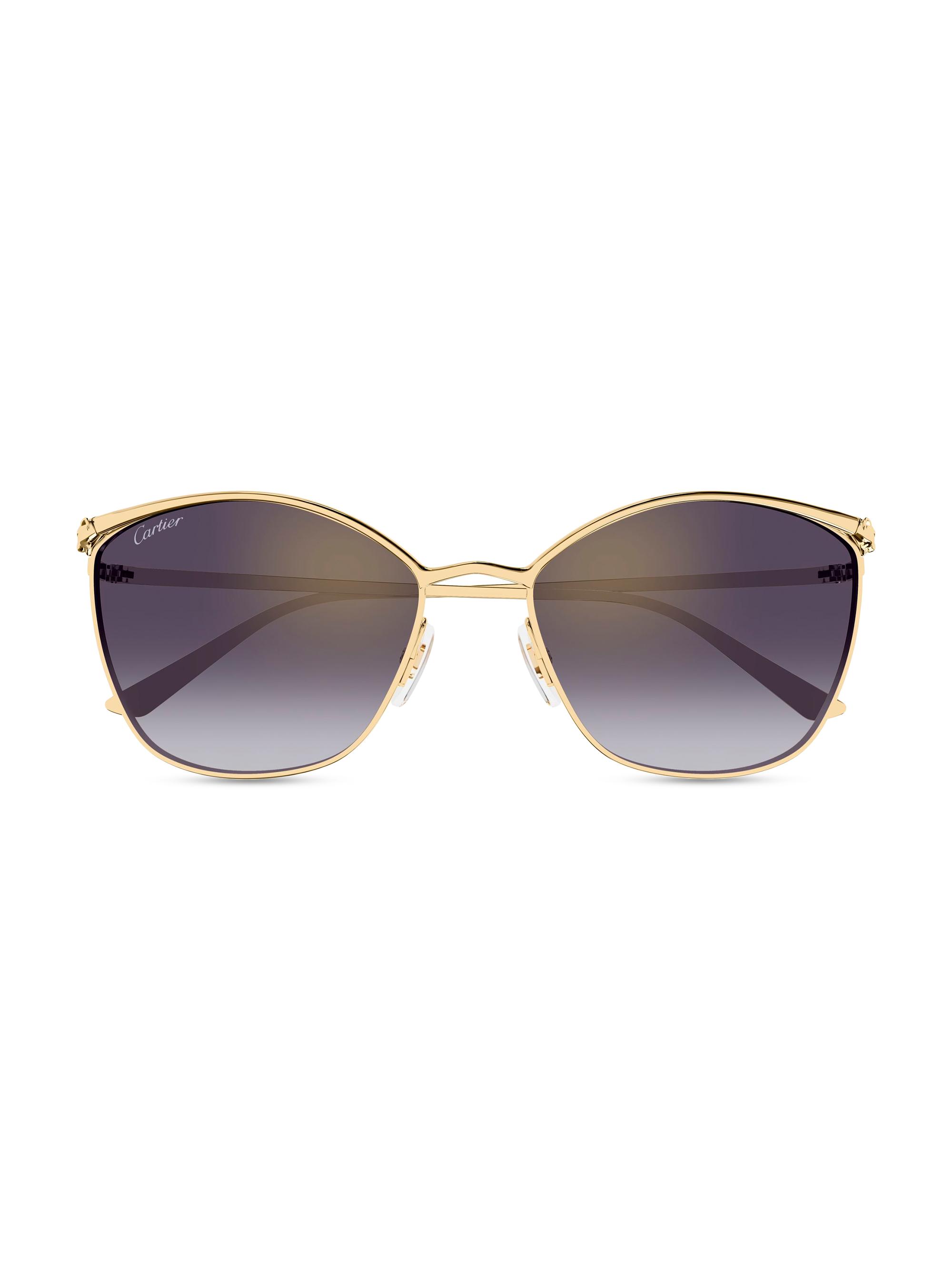 Cartier Women's Panthère Classic 59MM Cat-Eye Sunglasses - Gold Violet | Thumbnail 2