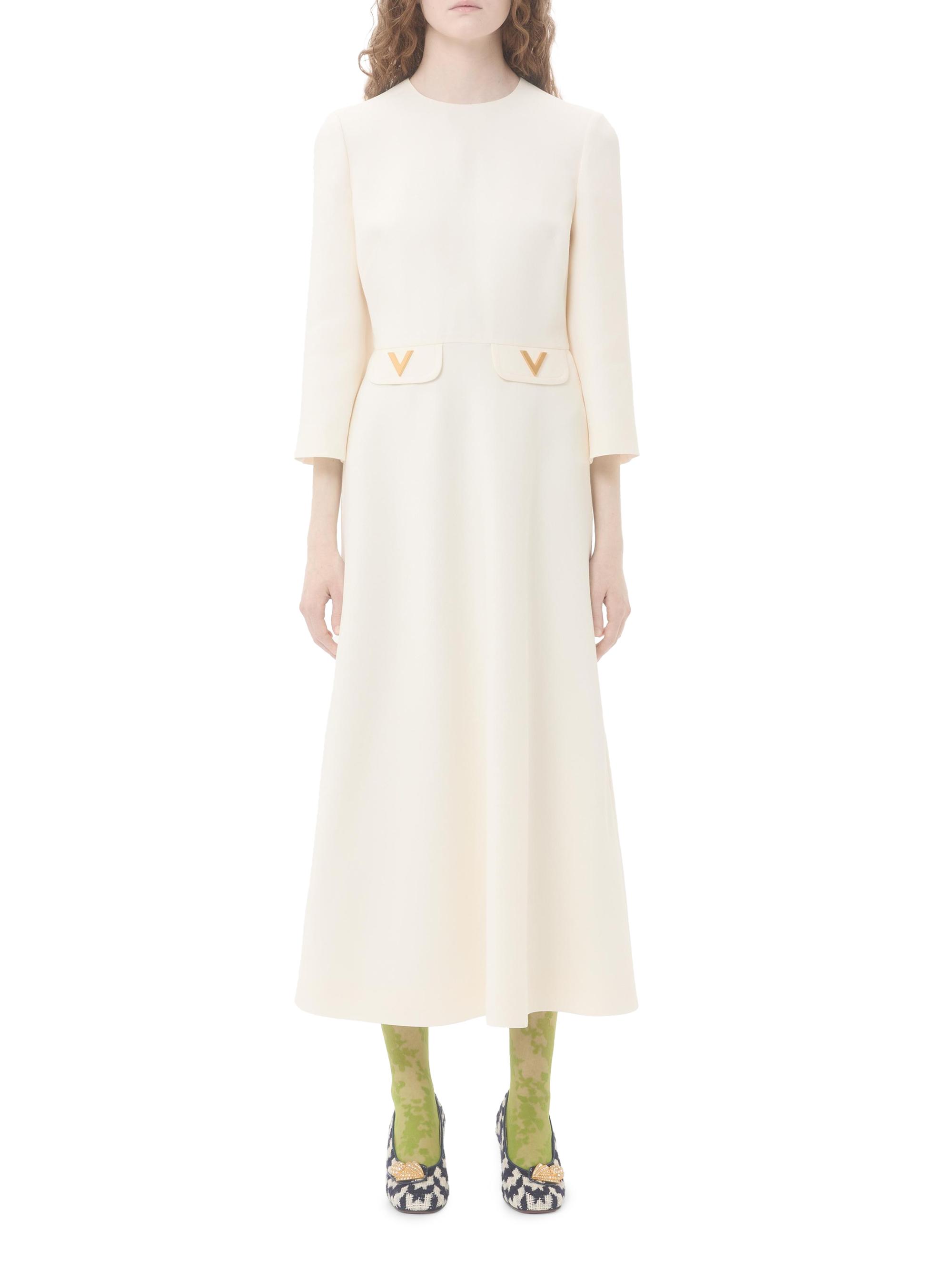 Valentino Crepe Couture Midi Dress Woman Ivory 40