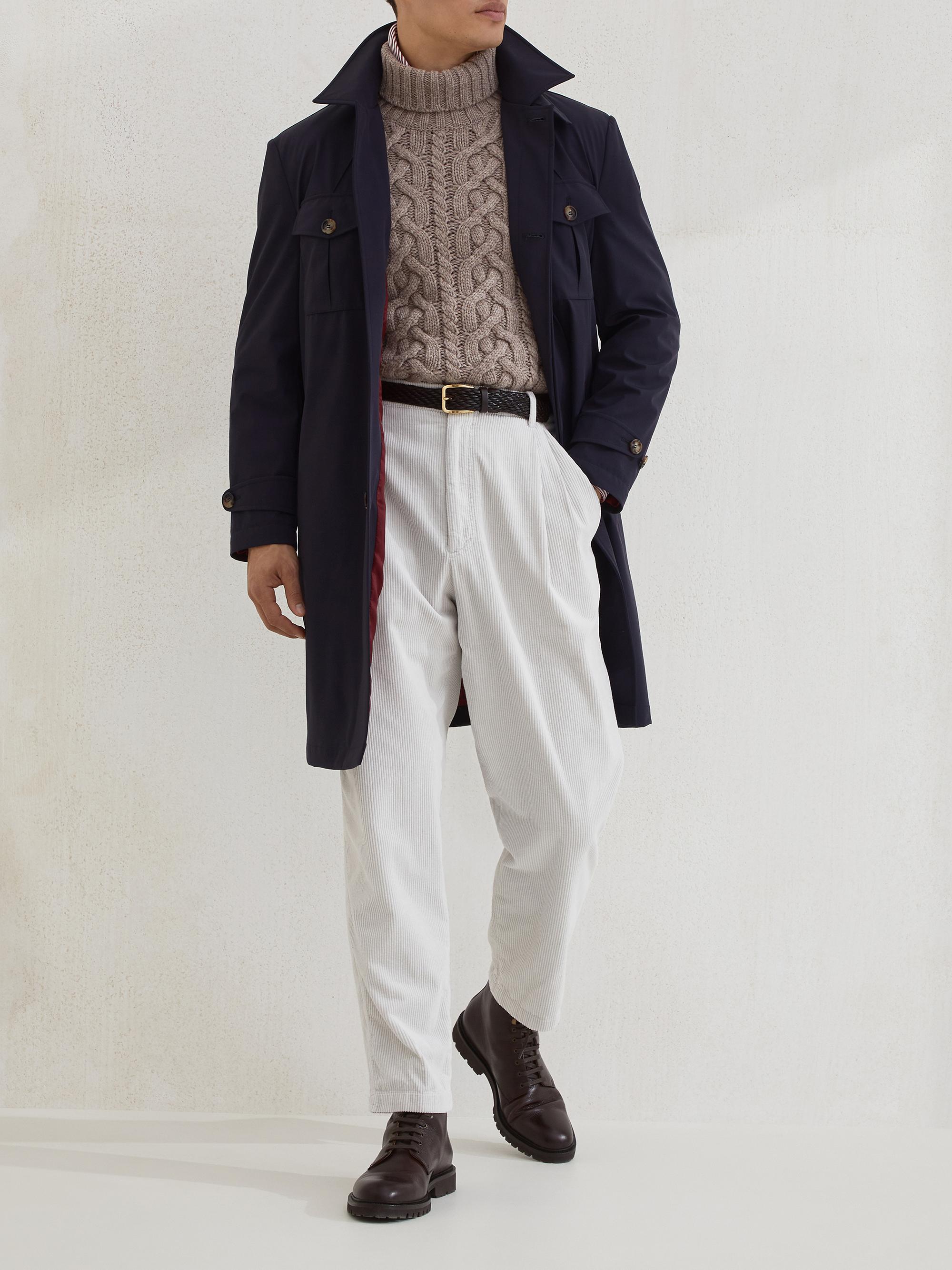 Brunello Cucinelli Cashmere Feather Yarn Cable Knit Turtleneck