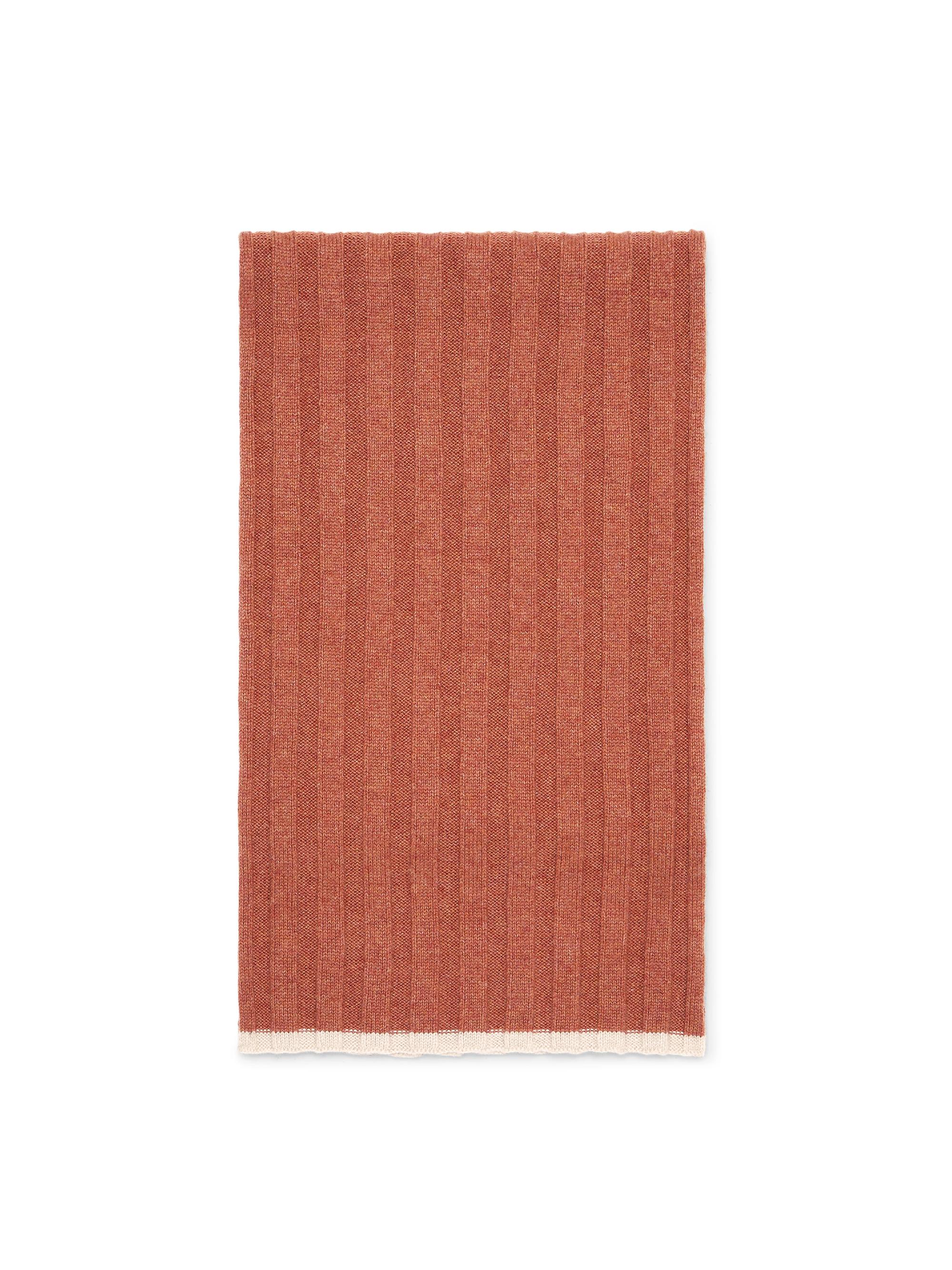 Brunello Cucinelli Men's Cashmere Rib Knit Scarf - Orange