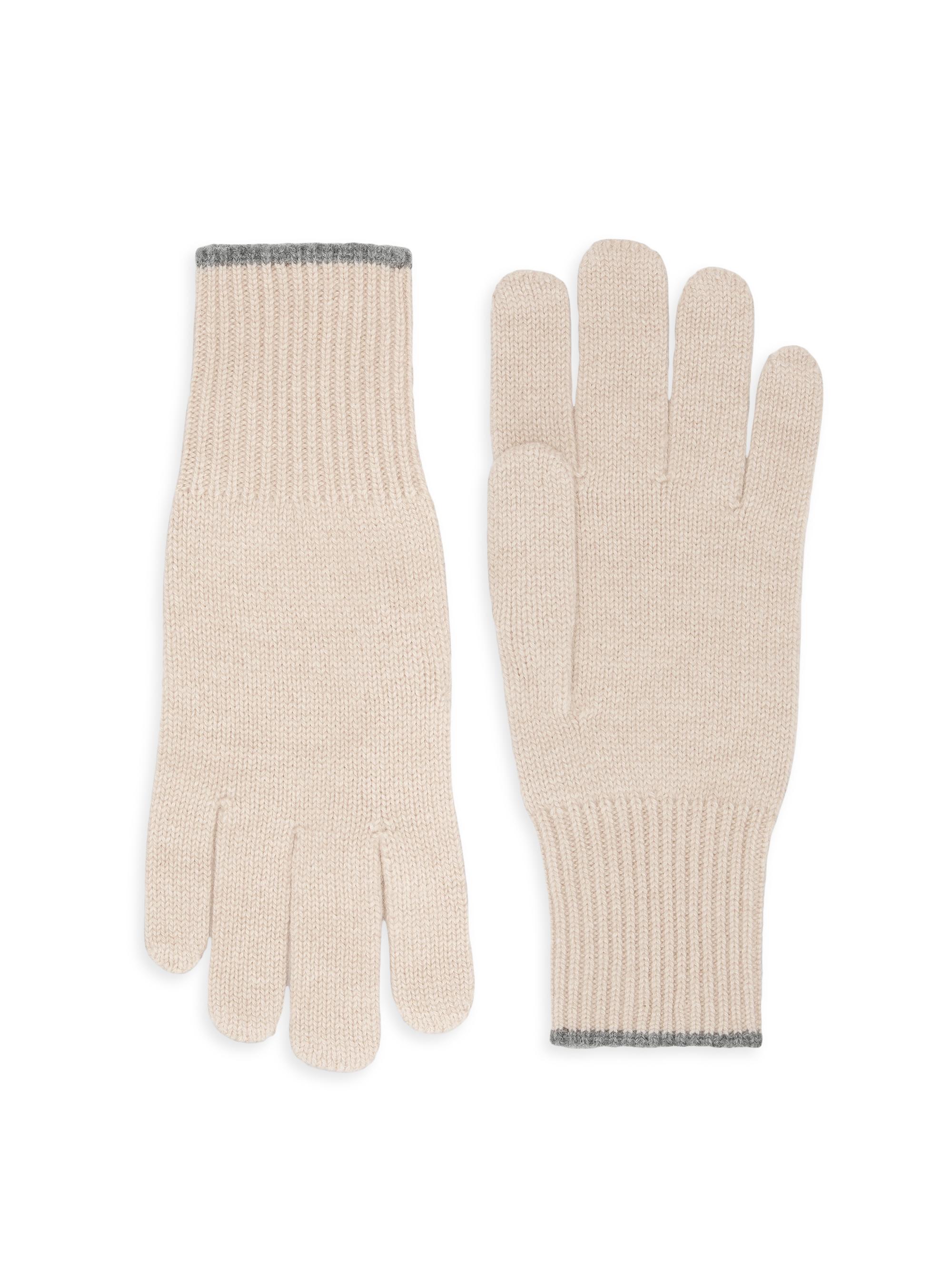 Brunello Cucinelli Men's Cashmere Knit Gloves - Sand