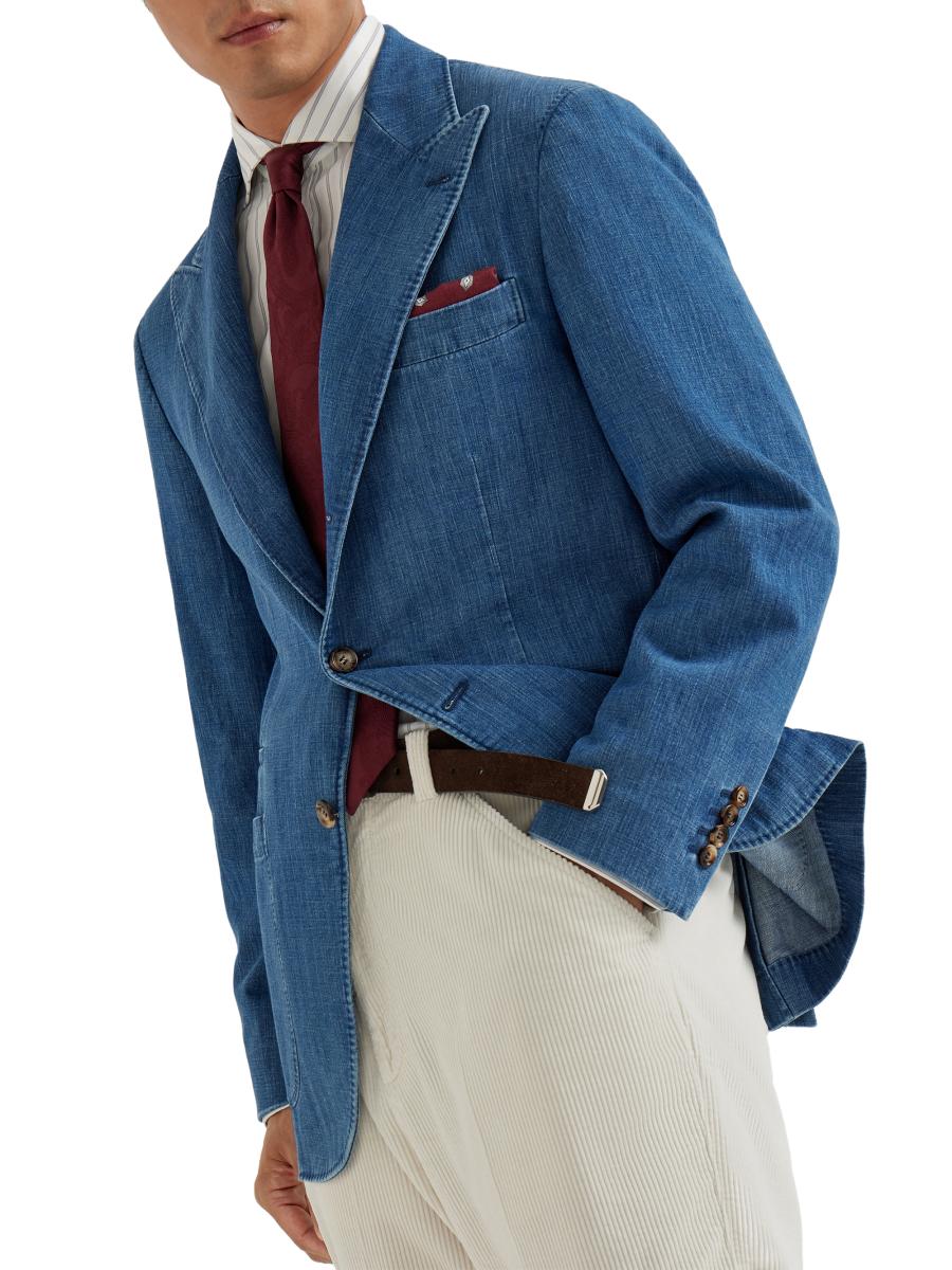 BRUNELLO CUCINELLI タフルフレストチェックコト MD5289539 C002 Brunello Cucinelli - Navy Blue Lightweight Travel Sportcoat