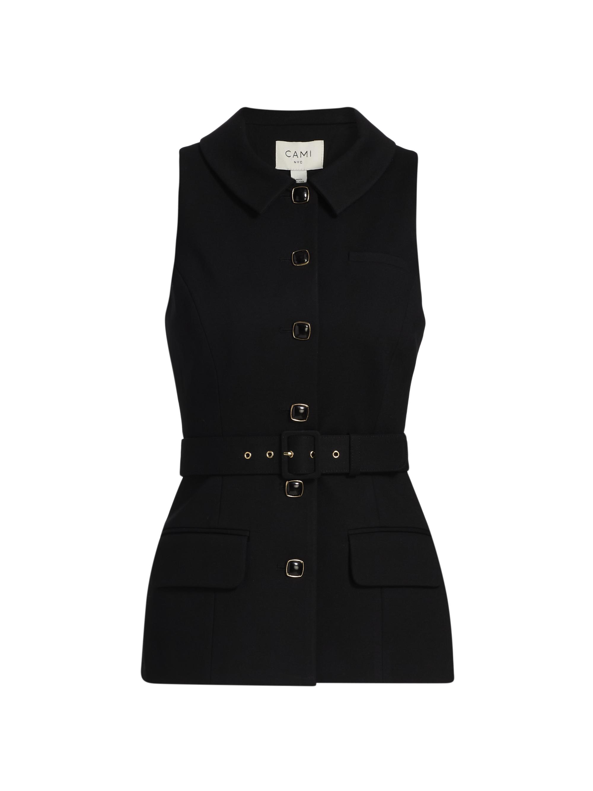 Cami NYC Women's Yarra Ponte Belted Vest - Black