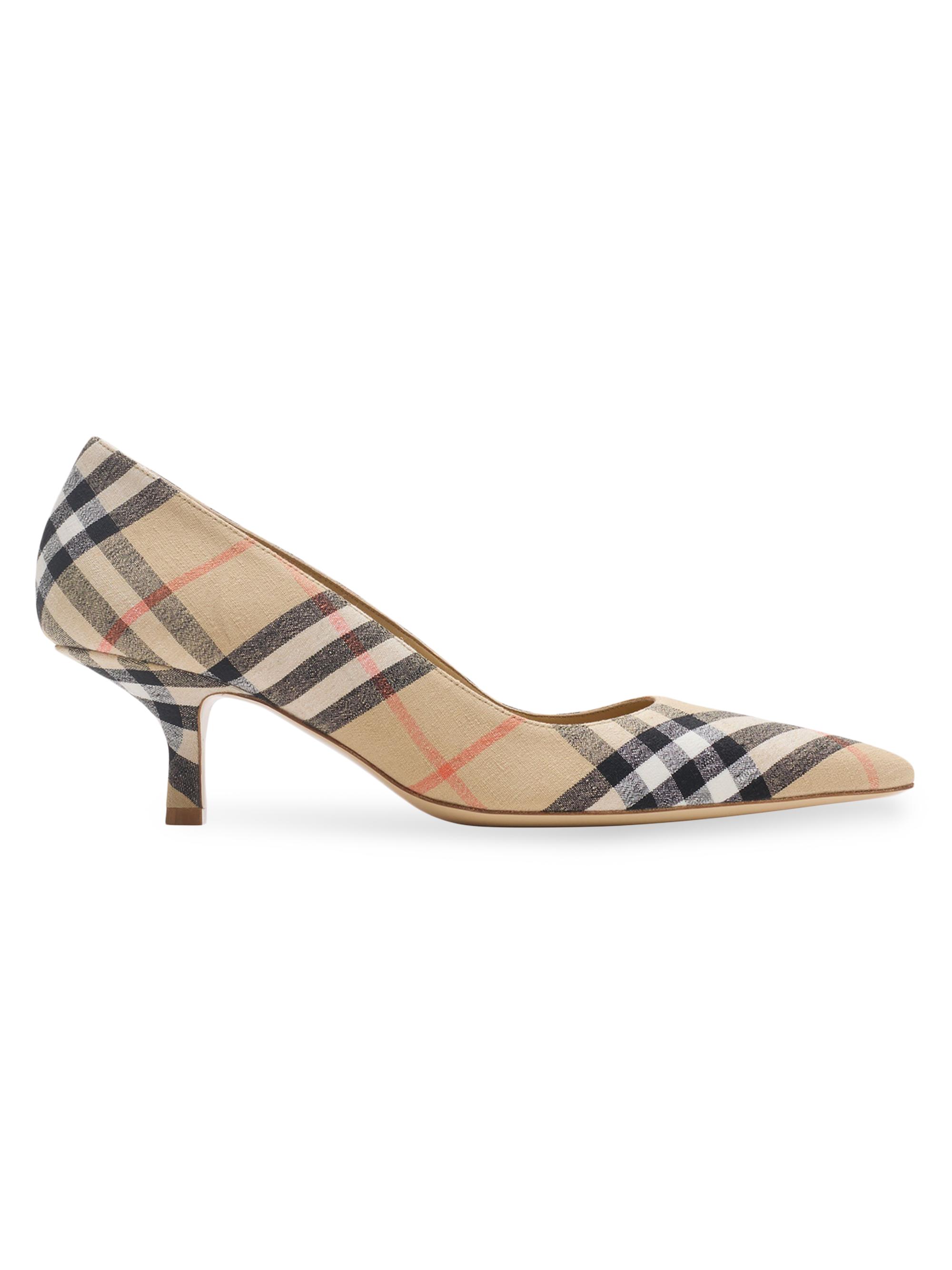 Burberry Check Birdie 55MM Slingback Pumps | Saks Fifth Avenue