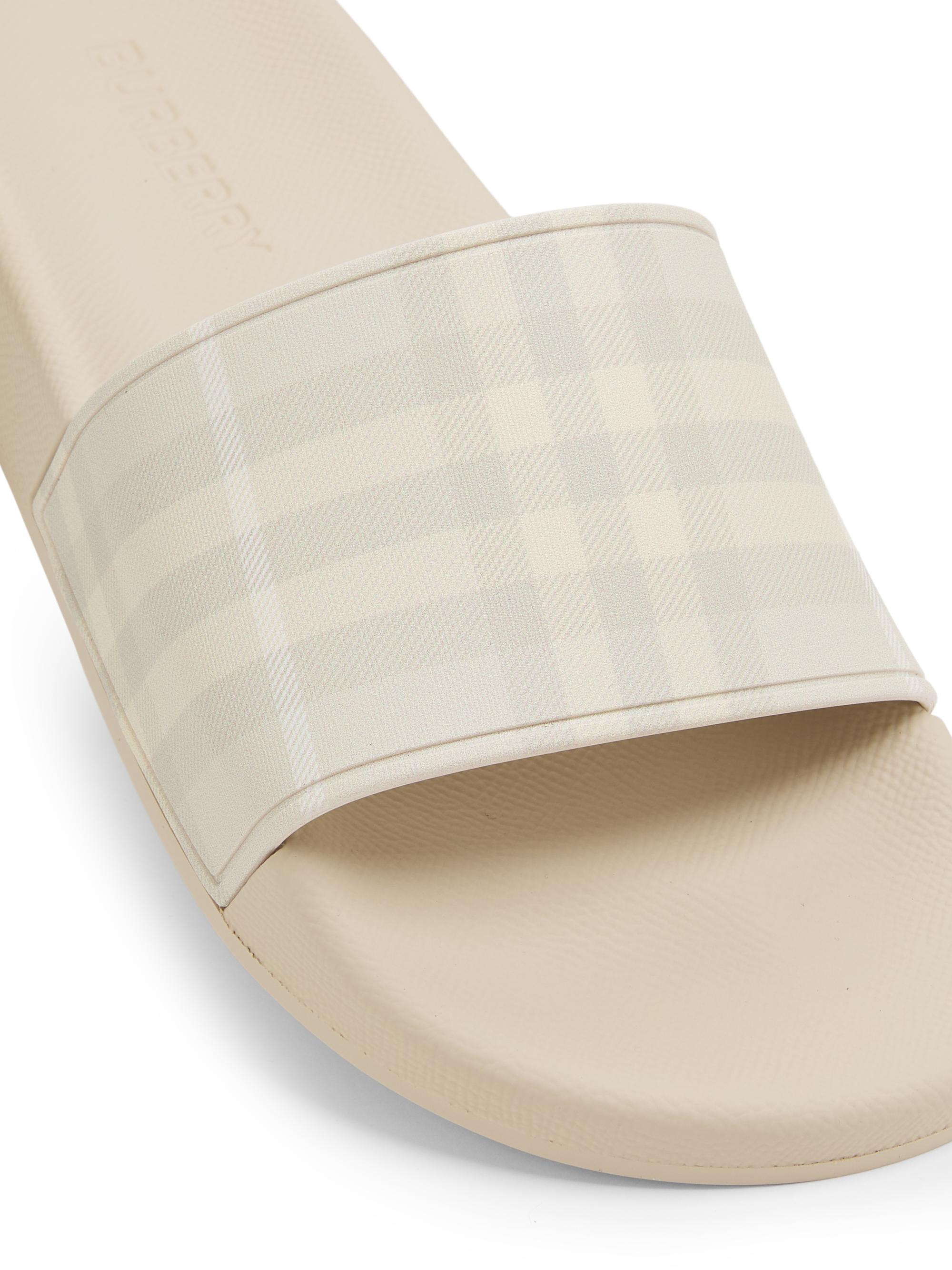 Burberry Furley Check Slides | Saks Fifth Avenue