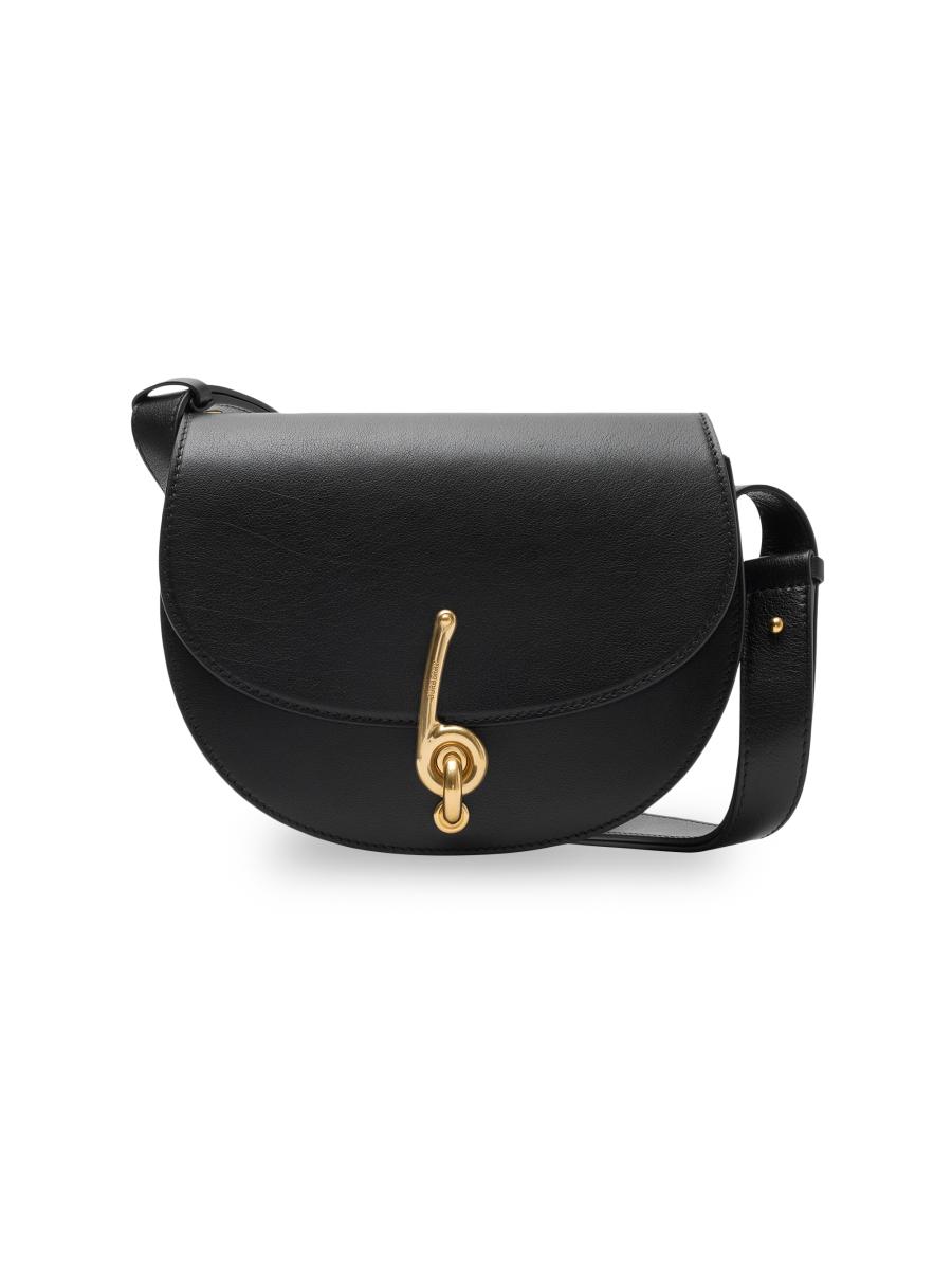 Burberry Women's Bridle Leather Crossbody Saddle Bag In Black