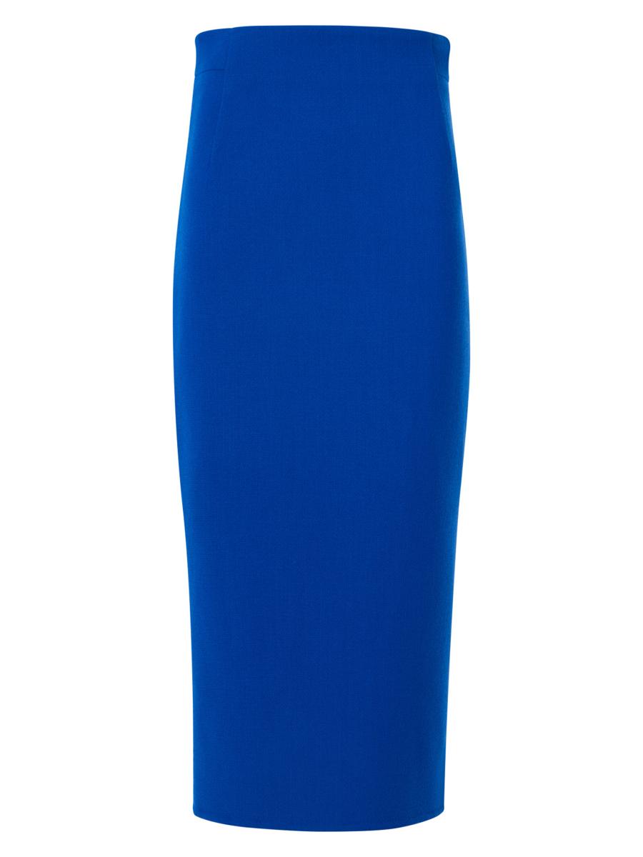 Akris Women's Wool-blend Crepe Pencil Skirt In Blue