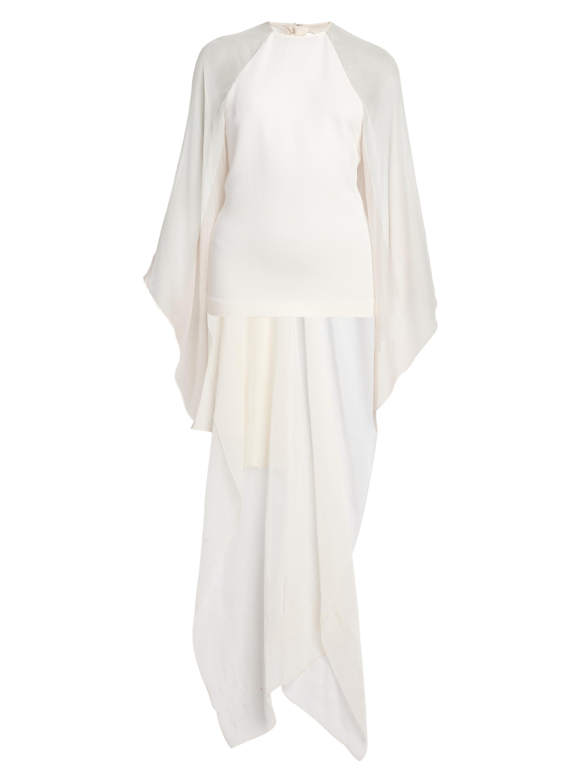 Alberta Ferretti Women's Semi Sheer Longline Blouse - White