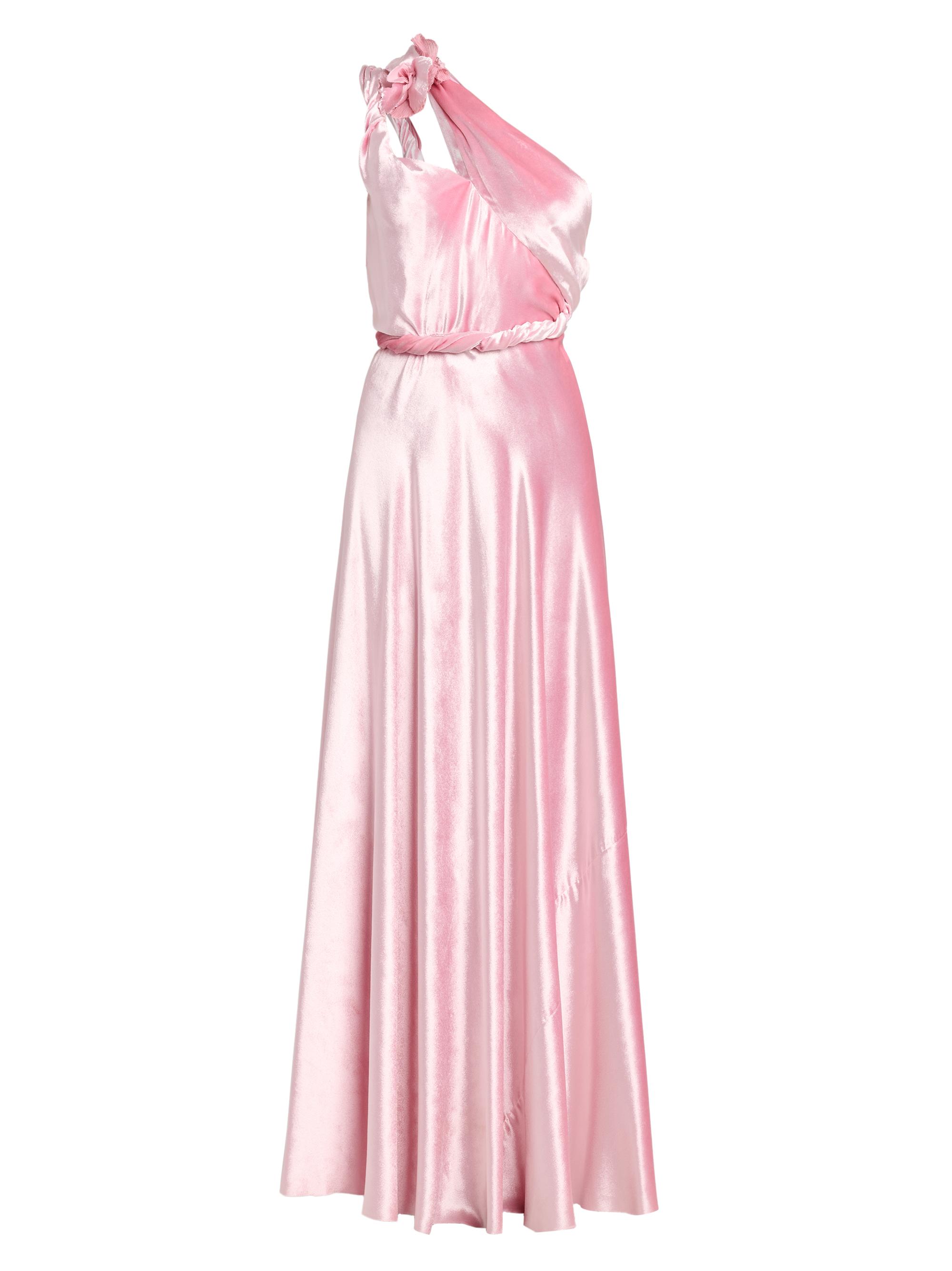One-Shoulder Satin Maxi Dress