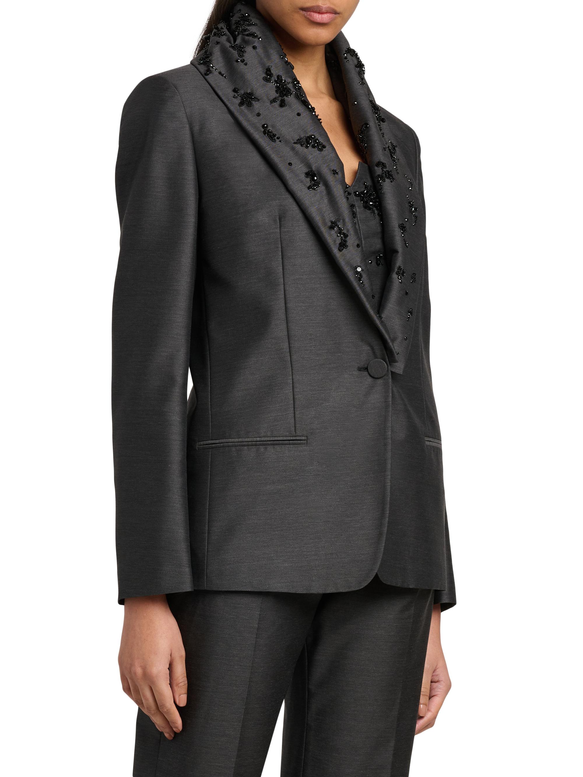 Embellished Wool-Silk Jacket