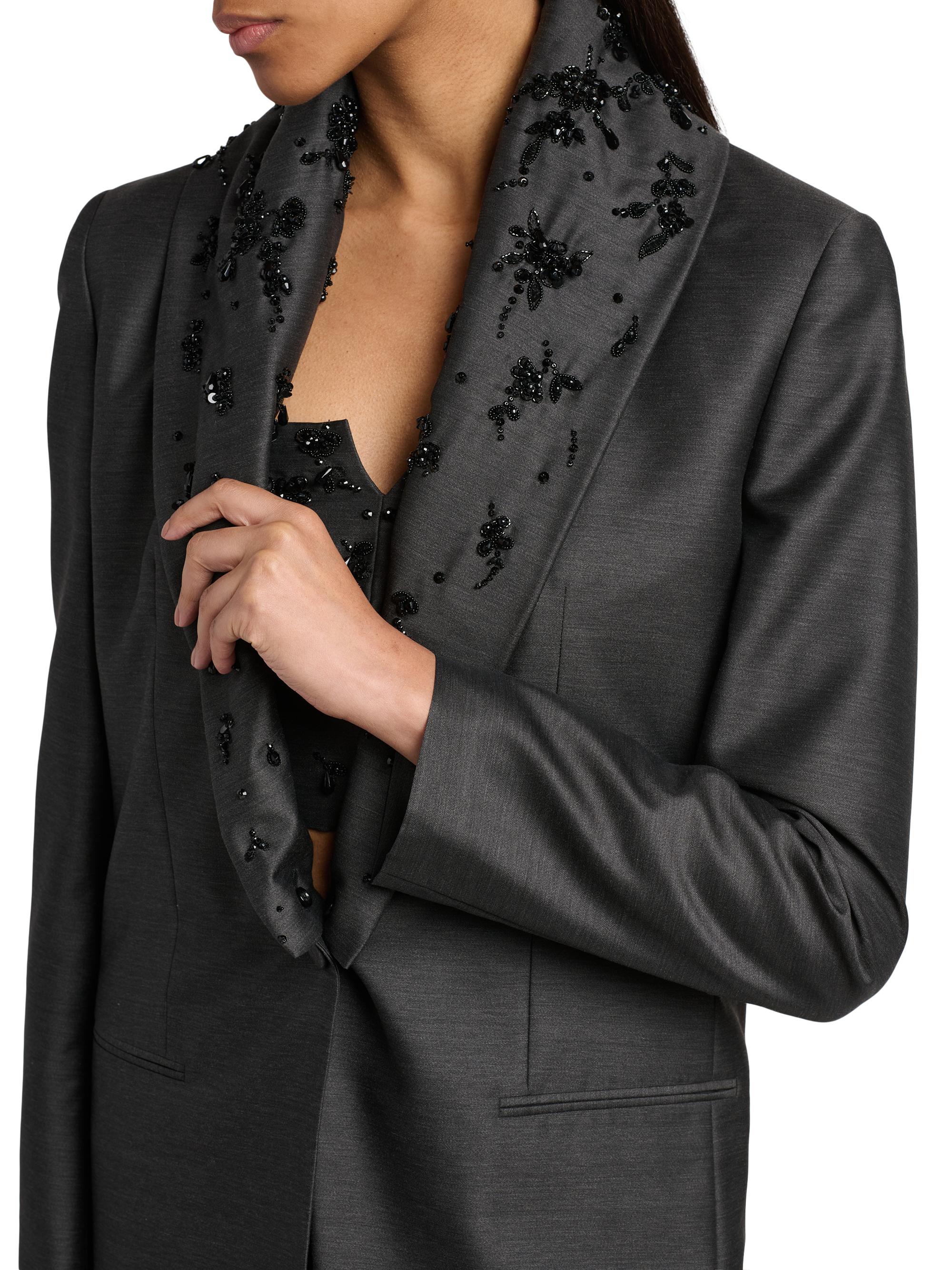 Embellished Wool-Silk Jacket