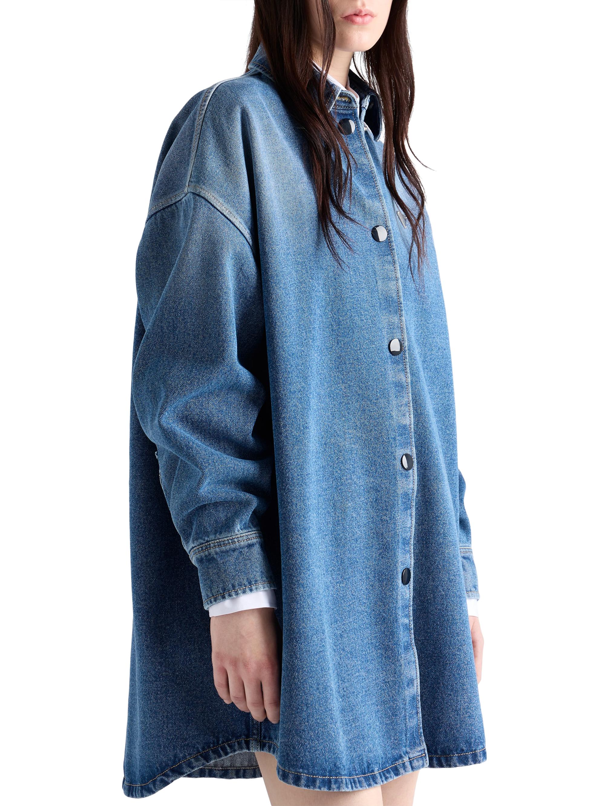 PRADA ボタンフロント ニットシャツ カーディガン M ブルー コットン Prada Denim Shirt | Saks Fifth Avenue