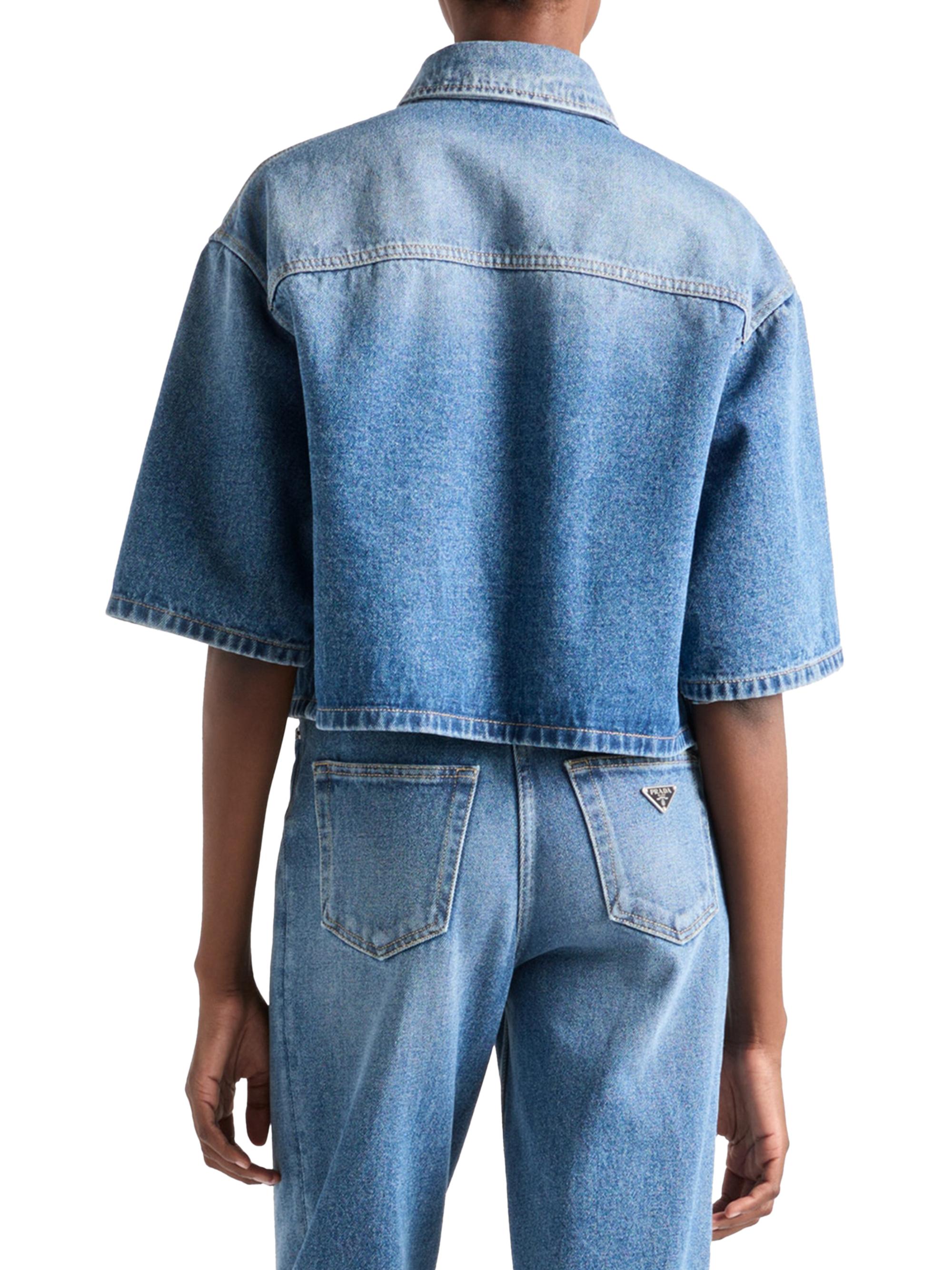 Prada Cropped Denim Shirt | Saks Fifth Avenue