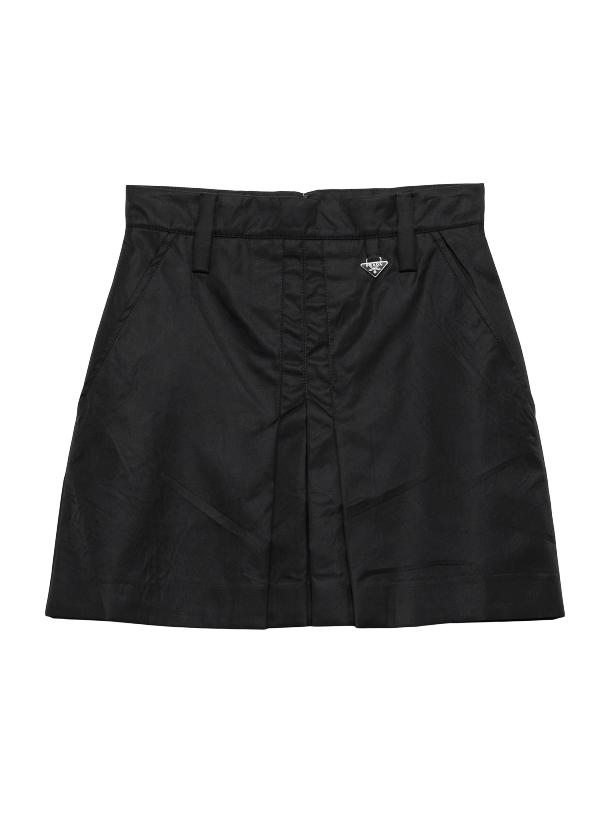 プラダ Re Nylon ナイロン　21H903 ミニ　スカート ブラック Black Pleated Re-nylon Miniskirt | PRADA