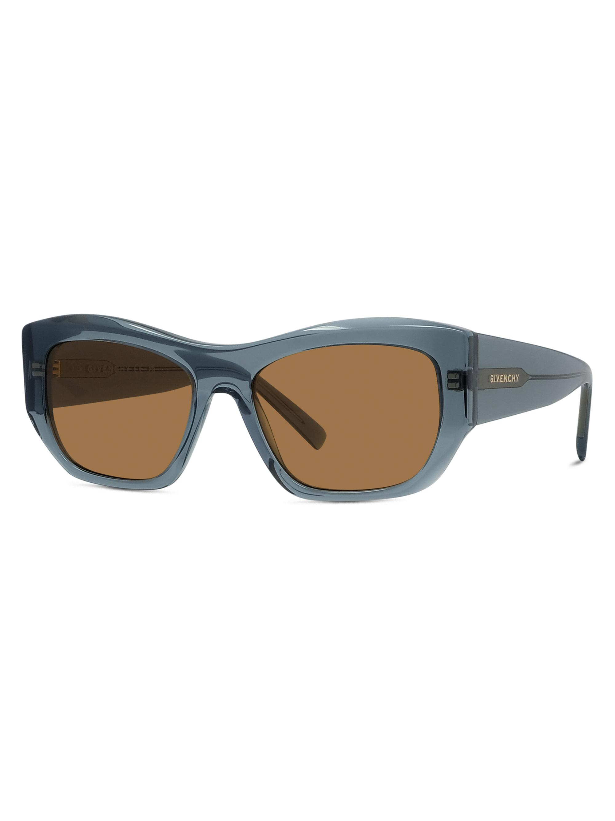 Givenchy Men's GV Day 54MM Geometric Sunglasses - Shiny Dark Green And Brown